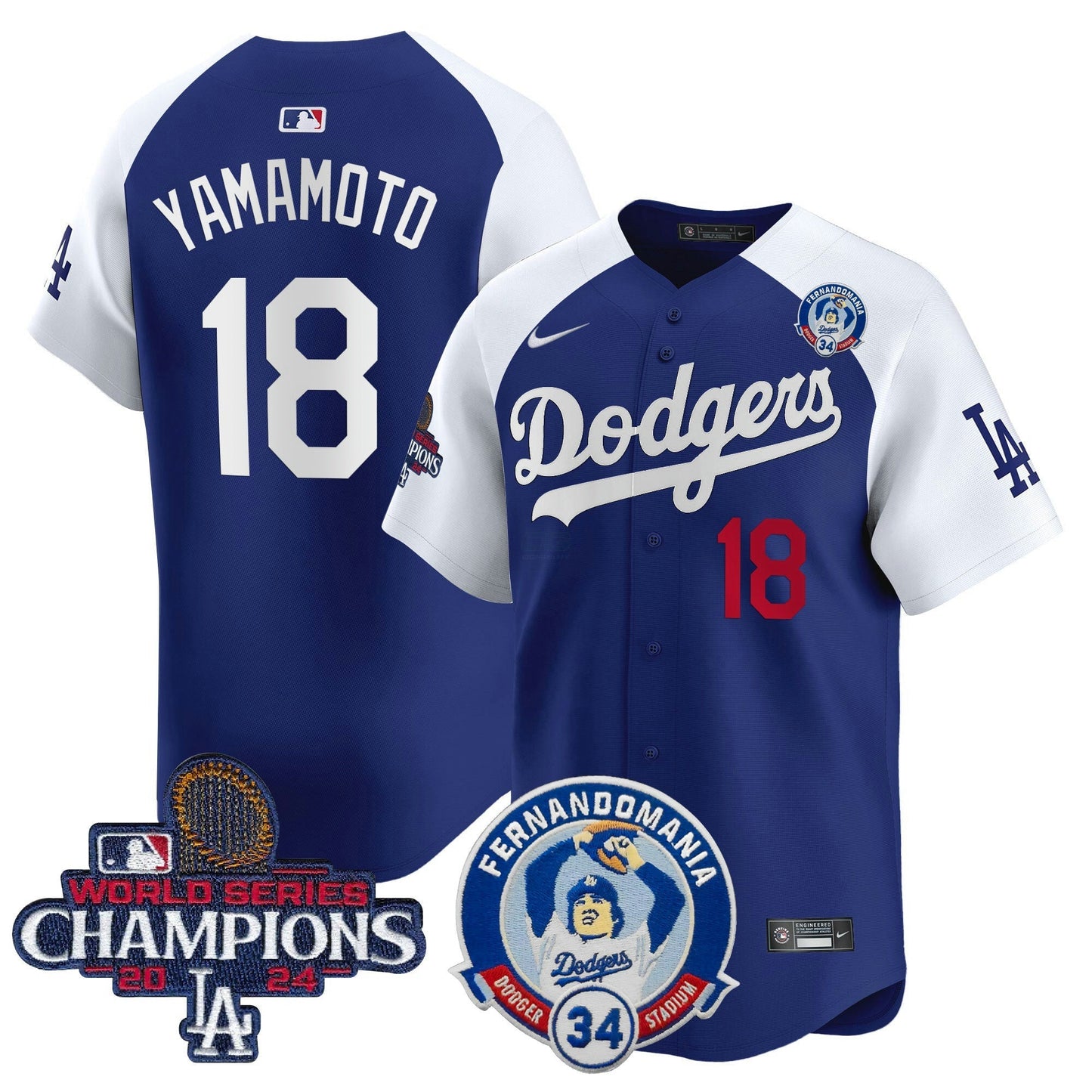 Camisa MLB Men’s Fernando & 2024 World Series Champions Patch Vapor Premier Limited Jersey V2