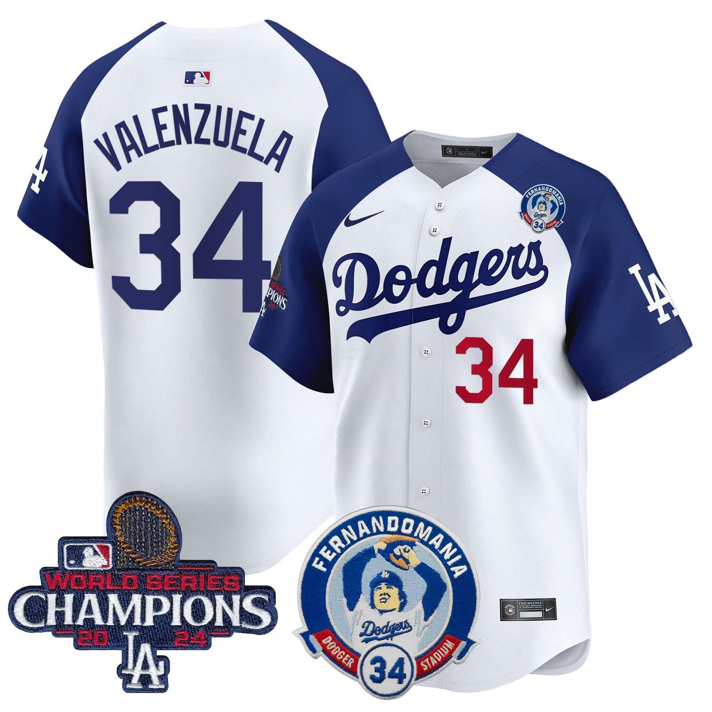Camisa MLB Men’s Fernando & 2024 World Series Champions Patch Vapor Premier Limited Jersey V2
