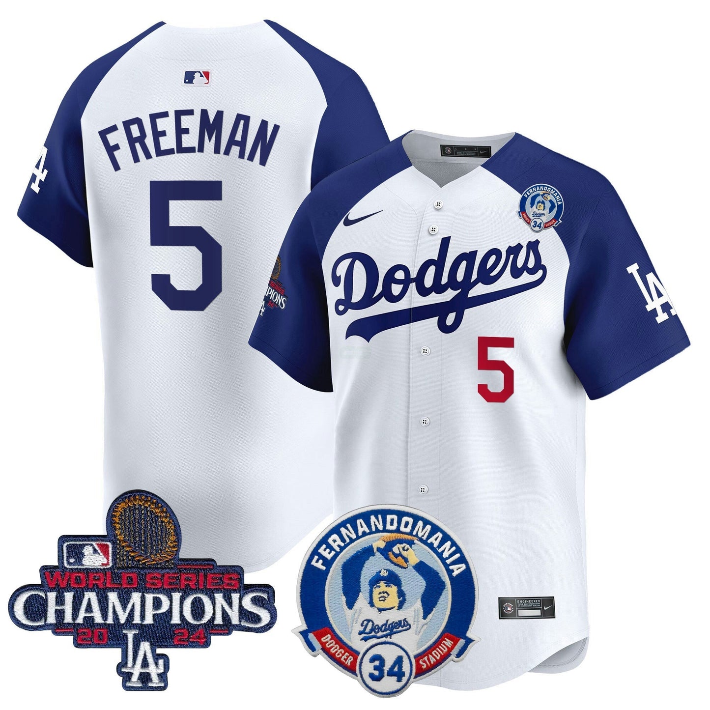 Camisa MLB Men’s Fernando & 2024 World Series Champions Patch Vapor Premier Limited Jersey V2
