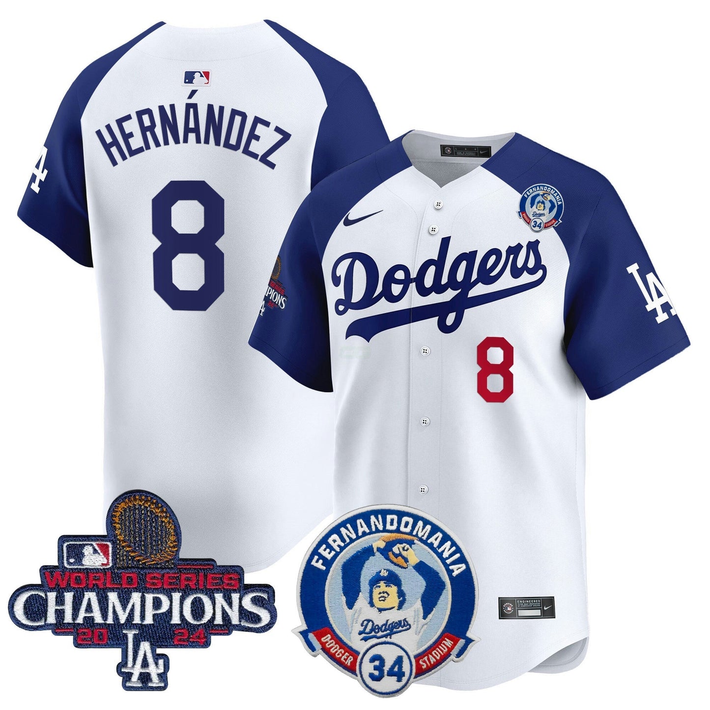 Camisa MLB Men’s Fernando & 2024 World Series Champions Patch Vapor Premier Limited Jersey V2