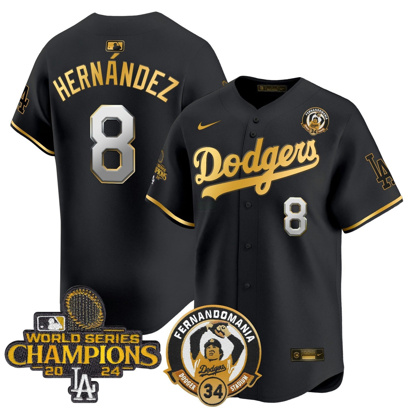 Camisa MLB Men’s Fernando & 2024 World Series Champions Patch Vapor Premier Limited Jersey