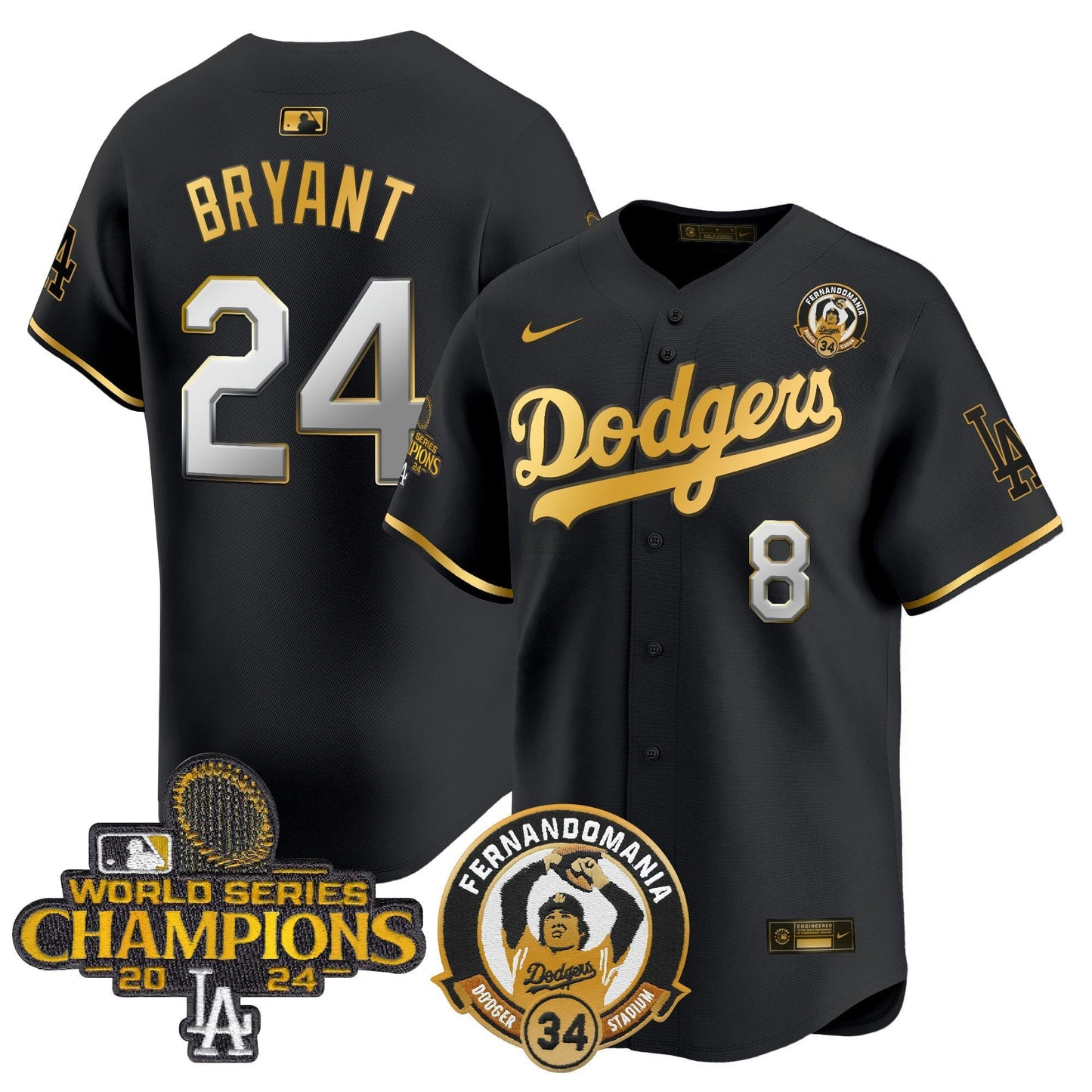 Camisa MLB Men’s Fernando & 2024 World Series Champions Patch Vapor Premier Limited Jersey