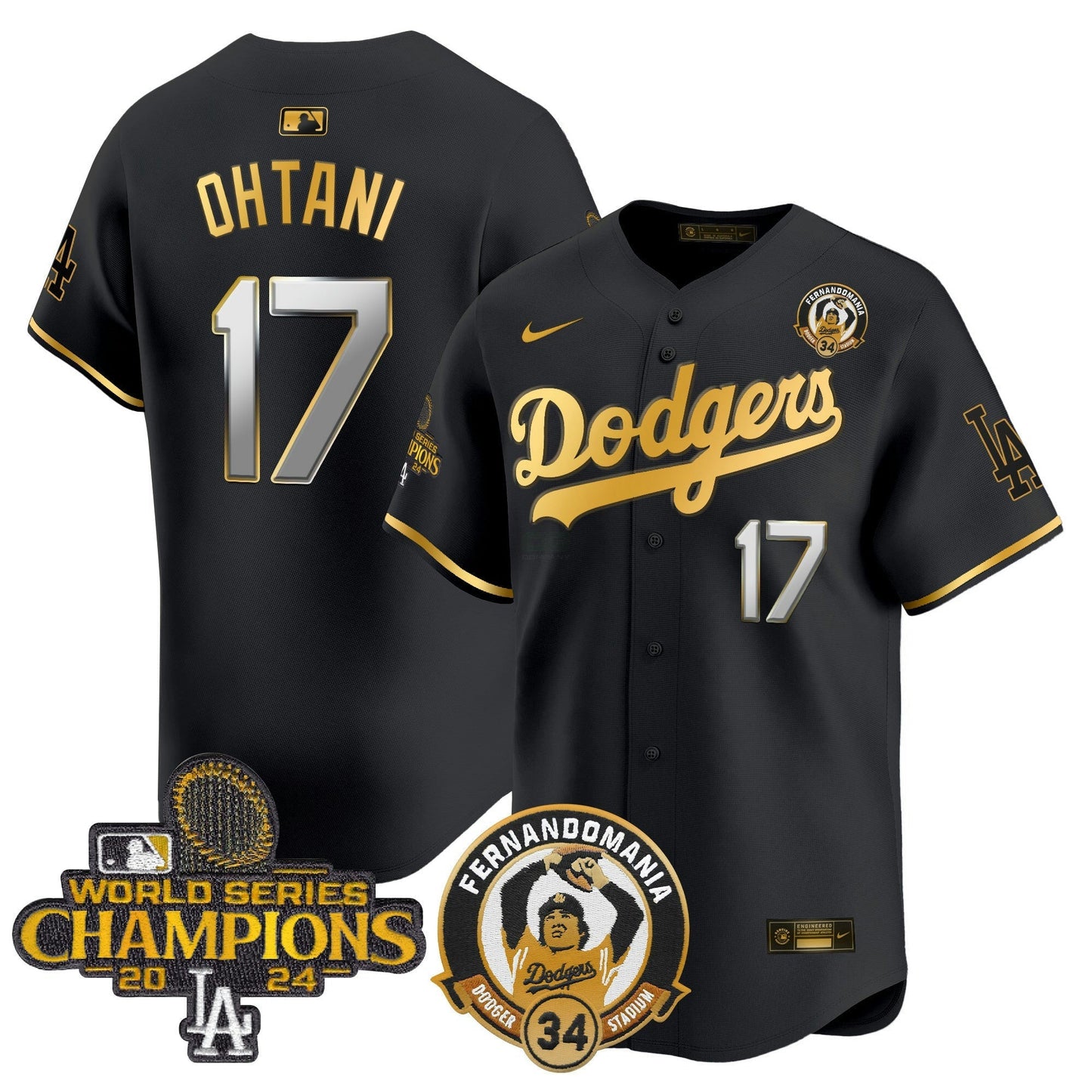 Camisa MLB Men’s Fernando & 2024 World Series Champions Patch Vapor Premier Limited Jersey