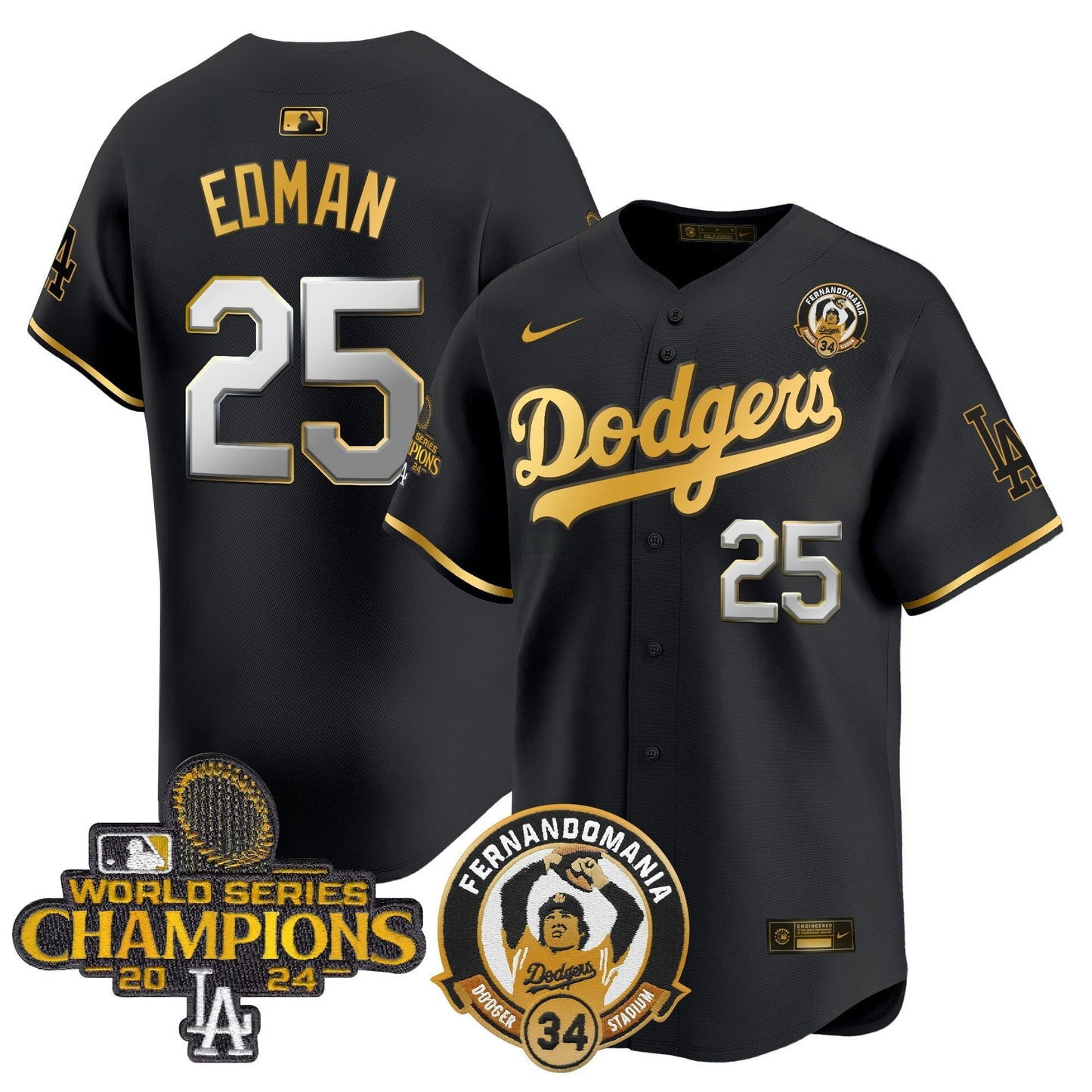 Camisa MLB Men’s Fernando & 2024 World Series Champions Patch Vapor Premier Limited Jersey