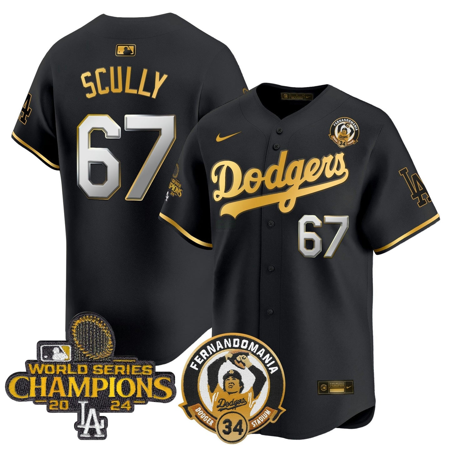 Camisa MLB Men’s Fernando & 2024 World Series Champions Patch Vapor Premier Limited Jersey