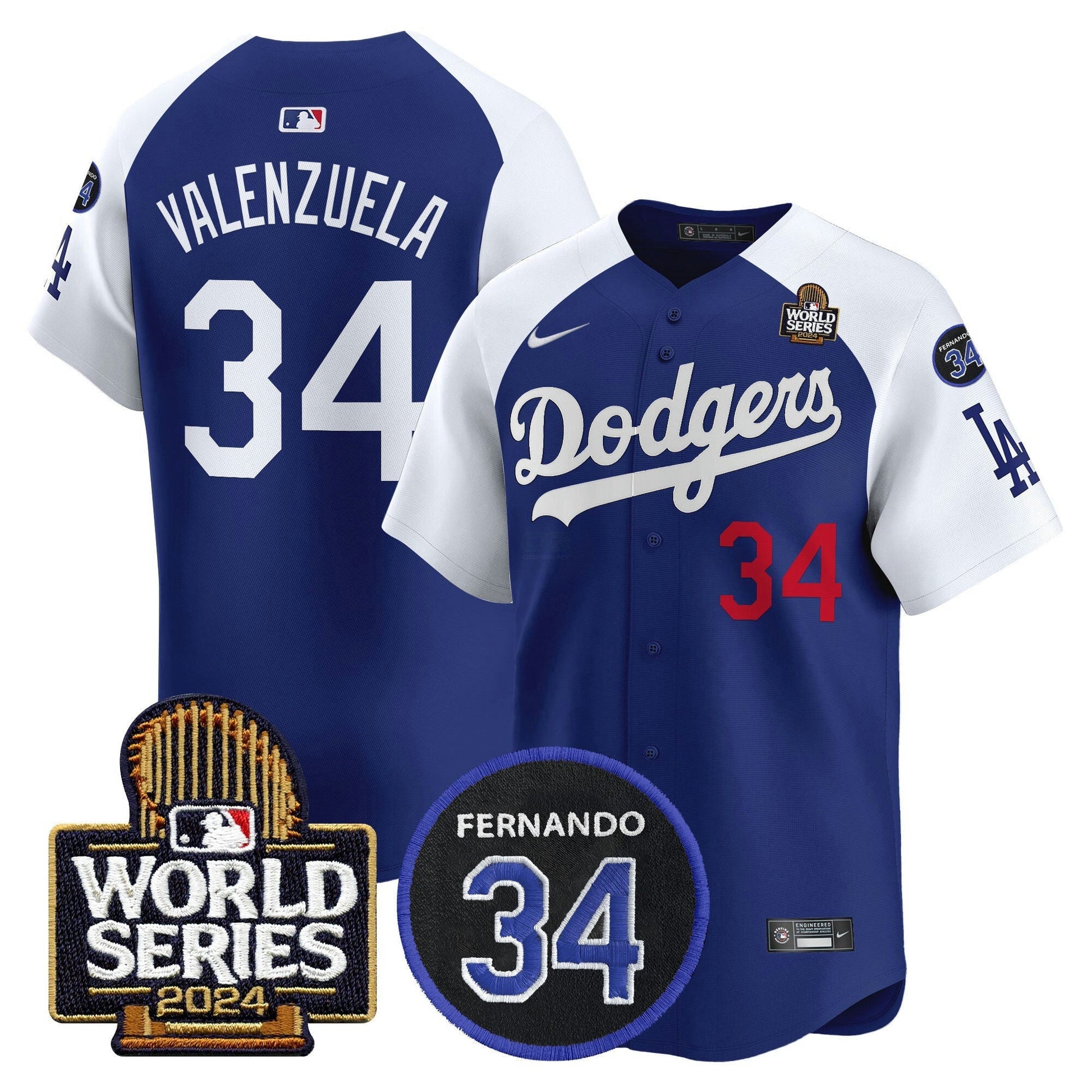 Camisa MLB Men’s Fernando Memorial & 2024 World Series Patch Vapor Premier Limited Jersey V2