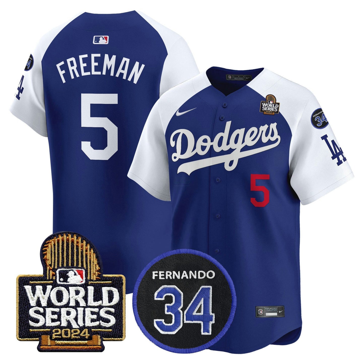 Camisa MLB Men’s Fernando Memorial & 2024 World Series Patch Vapor Premier Limited Jersey V2