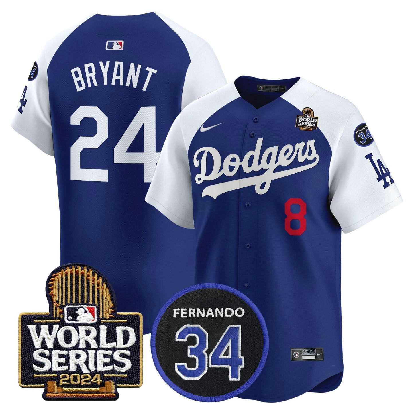 Camisa MLB Men’s Fernando Memorial & 2024 World Series Patch Vapor Premier Limited Jersey V2