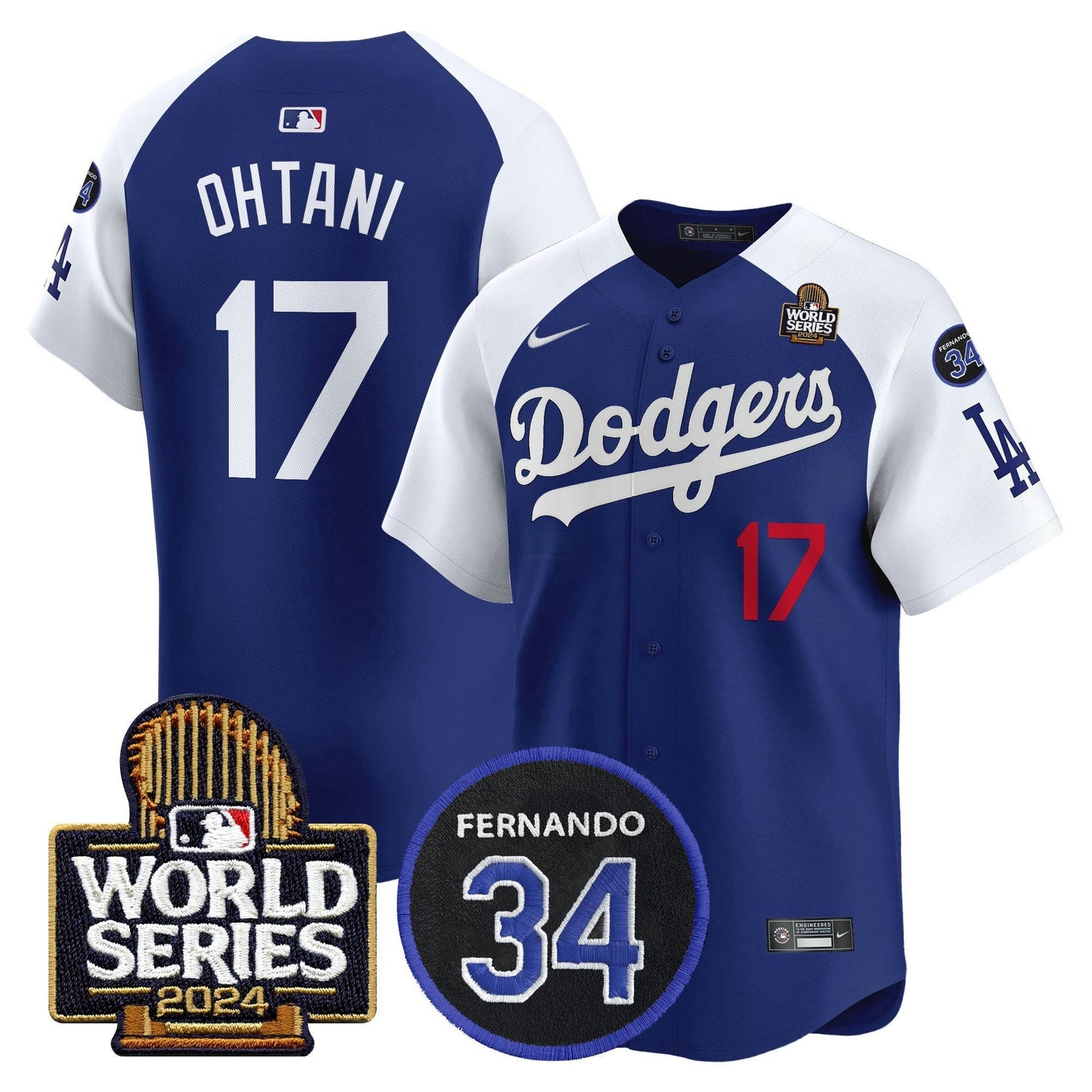 Camisa MLB Men’s Fernando Memorial & 2024 World Series Patch Vapor Premier Limited Jersey V2