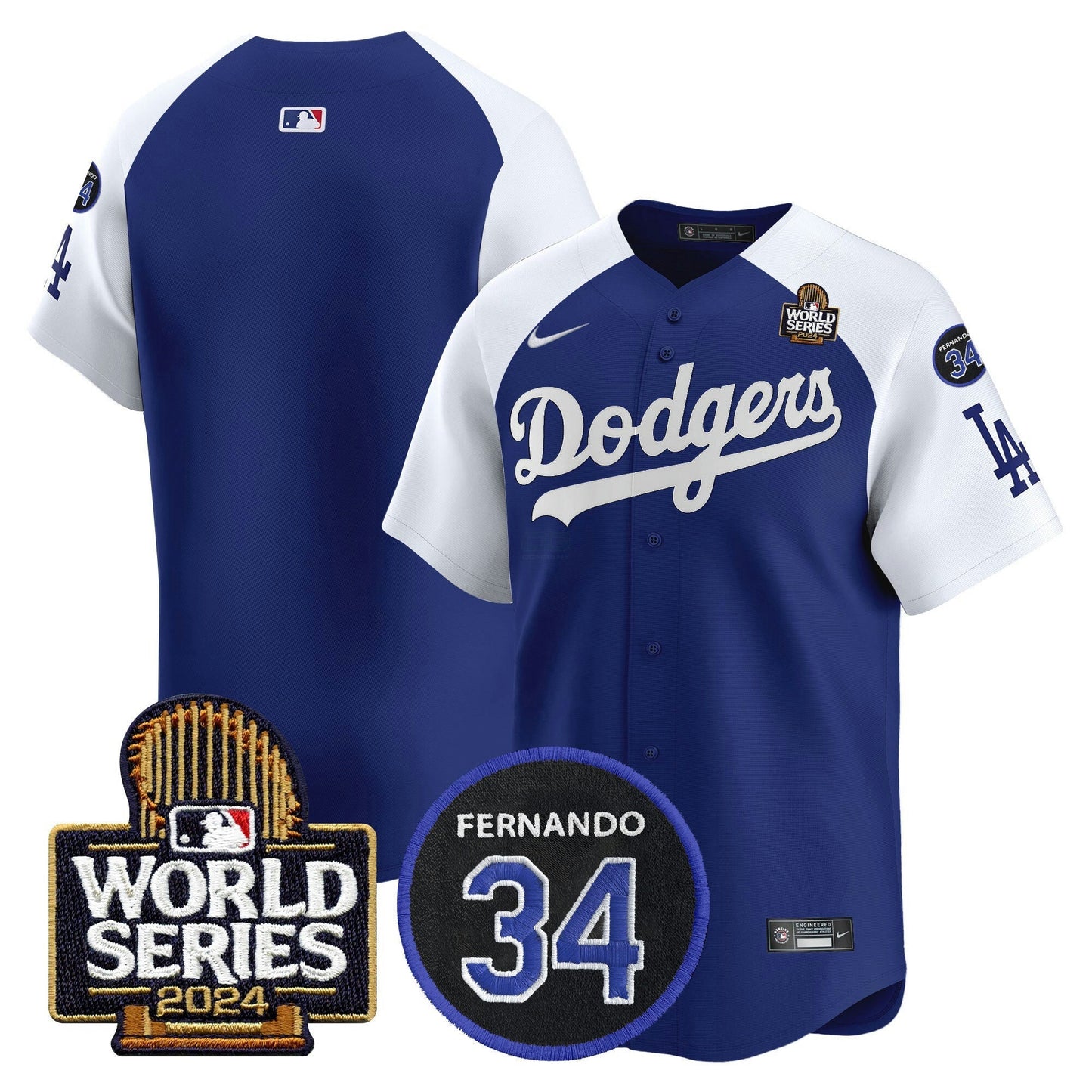 Camisa MLB Men’s Fernando Memorial & 2024 World Series Patch Vapor Premier Limited Jersey V2
