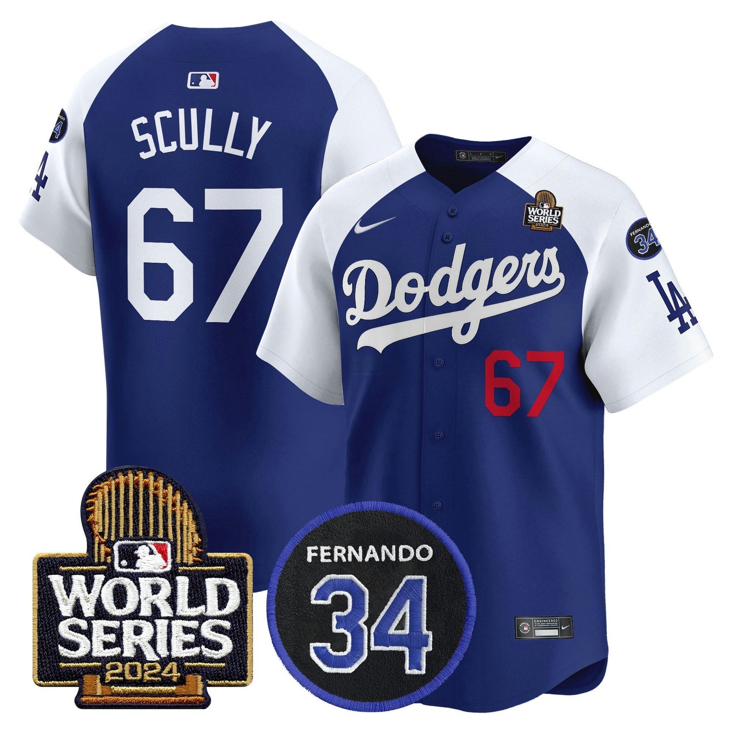 Camisa MLB Men’s Fernando Memorial & 2024 World Series Patch Vapor Premier Limited Jersey V2