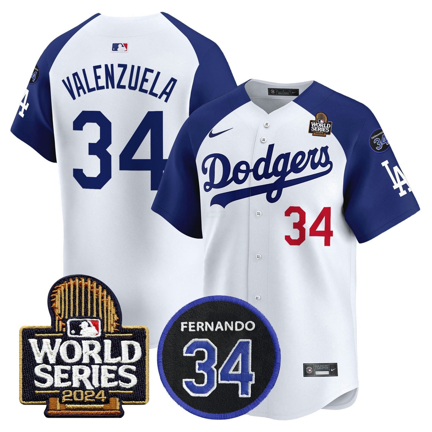 Camisa MLB Men’s Fernando Memorial & 2024 World Series Patch Vapor Premier Limited Jersey V2