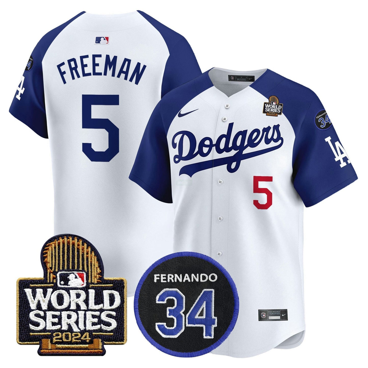 Camisa MLB Men’s Fernando Memorial & 2024 World Series Patch Vapor Premier Limited Jersey V2