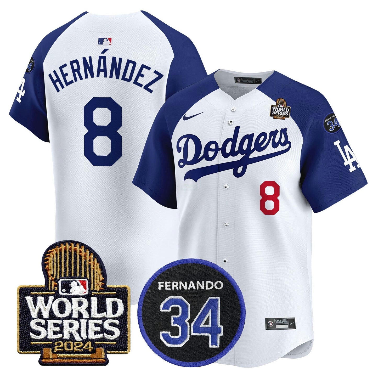 Camisa MLB Men’s Fernando Memorial & 2024 World Series Patch Vapor Premier Limited Jersey V2