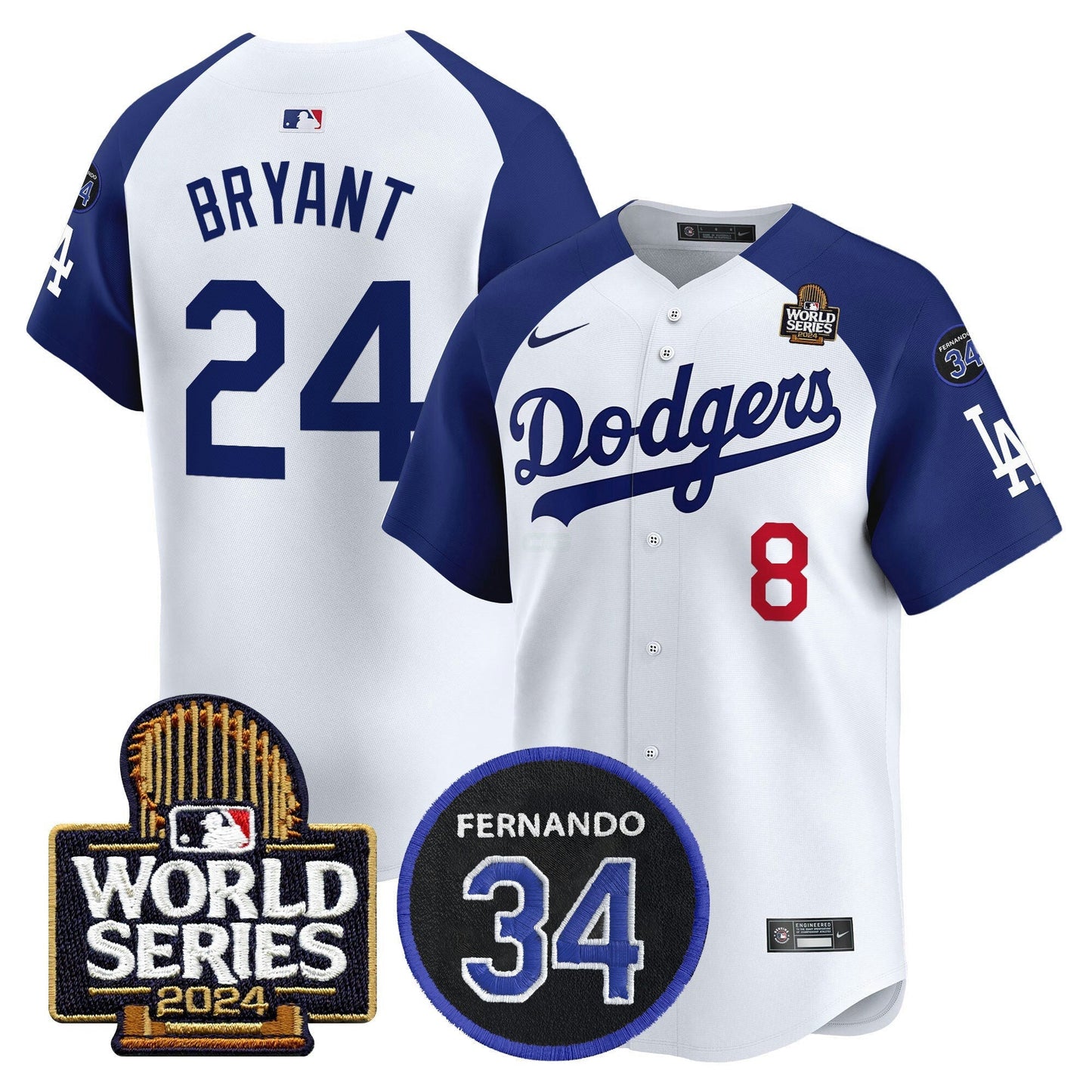 Camisa MLB Men’s Fernando Memorial & 2024 World Series Patch Vapor Premier Limited Jersey V2