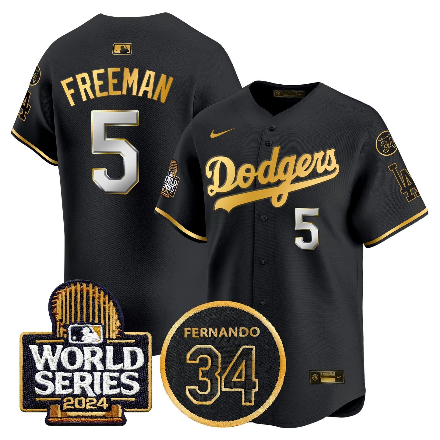 Camisa MLB Men’s Fernando Memorial & 2024 World Series Patch Vapor Premier Limited Jersey
