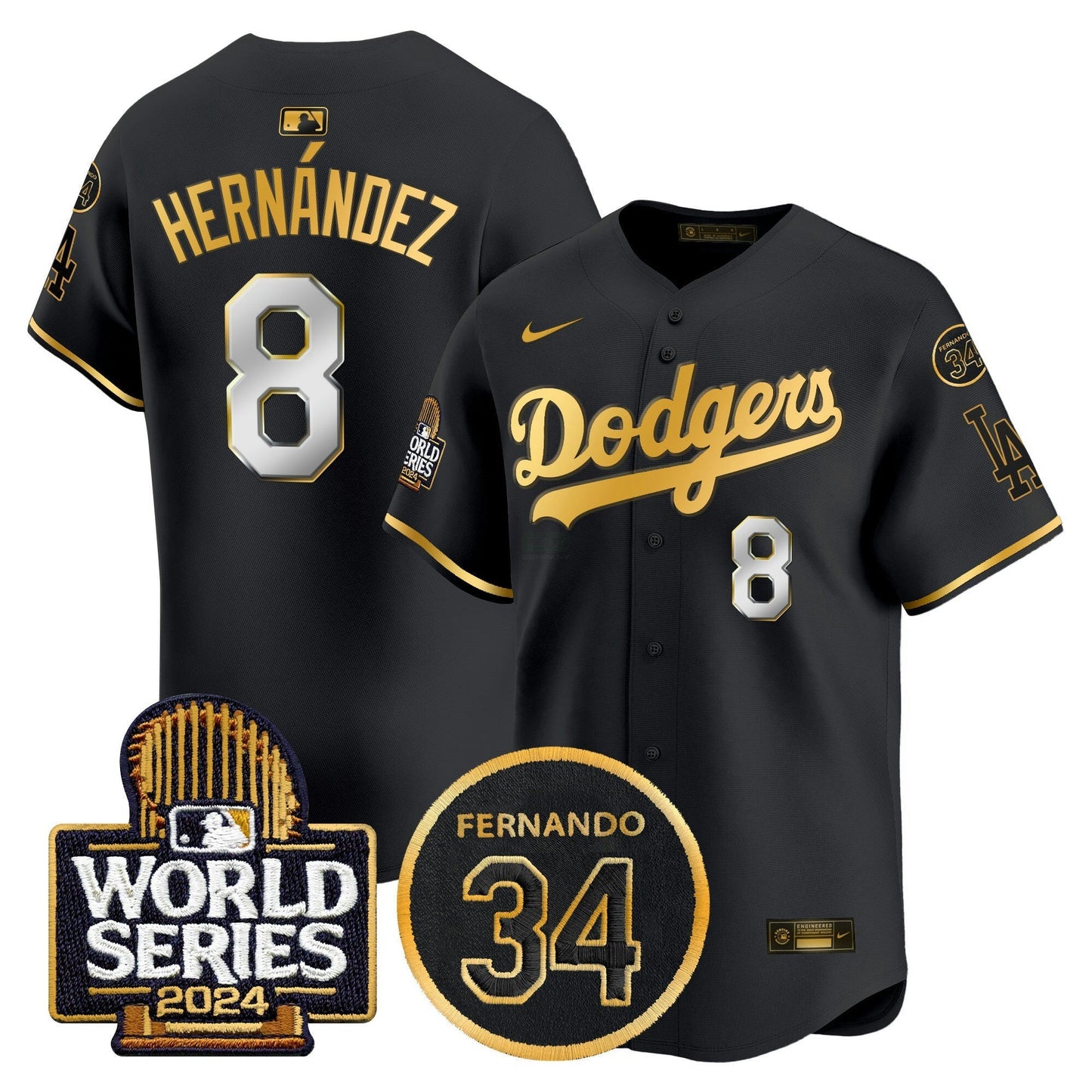 Camisa MLB Men’s Fernando Memorial & 2024 World Series Patch Vapor Premier Limited Jersey
