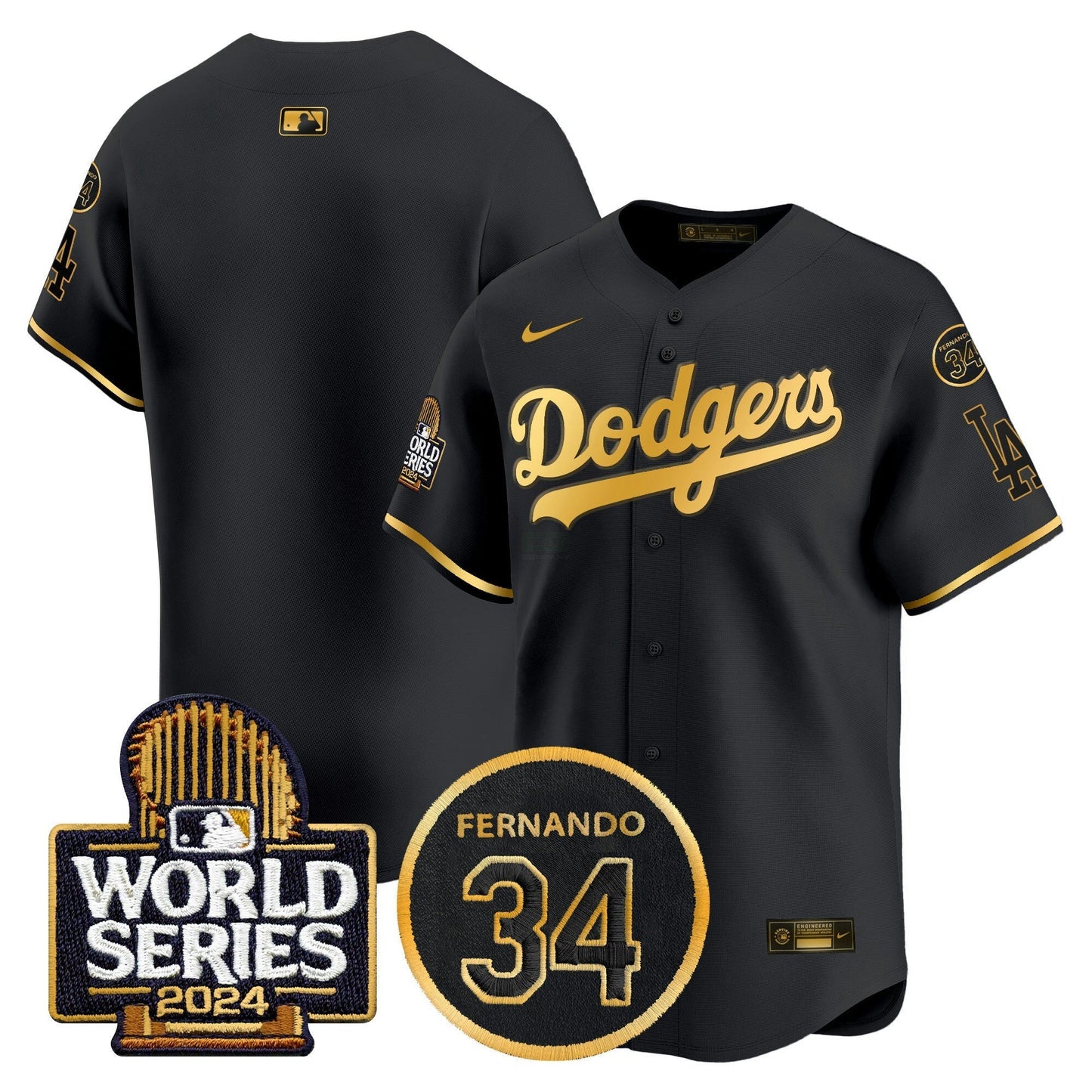Camisa MLB Men’s Fernando Memorial & 2024 World Series Patch Vapor Premier Limited Jersey