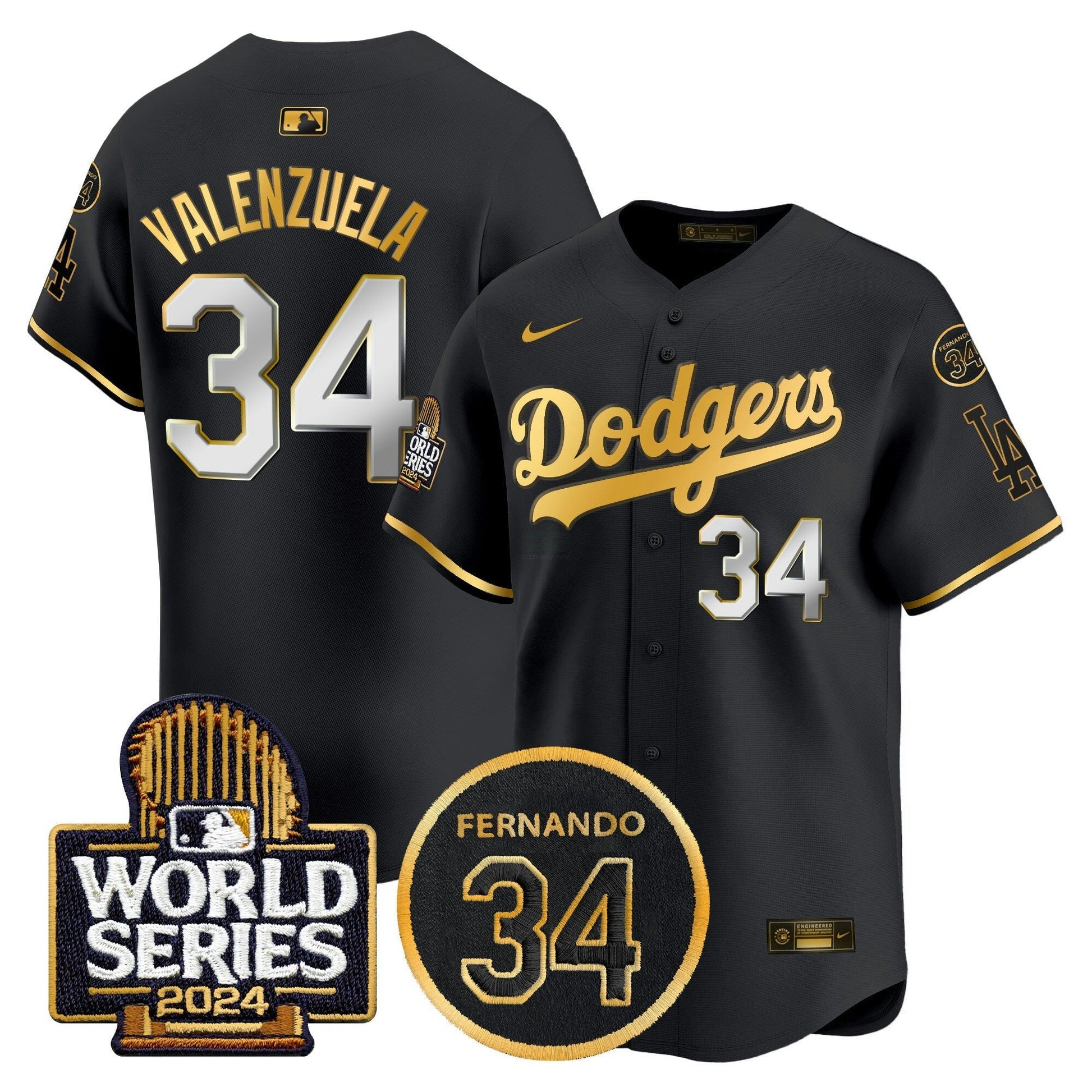 Camisa MLB Men’s Fernando Memorial & 2024 World Series Patch Vapor Premier Limited Jersey