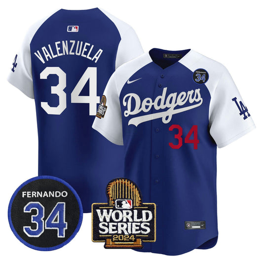 Camisa MLB Men’s Fernando Valenzuela & 2024 World Series Patch Vapor Premier Limited Jersey V2