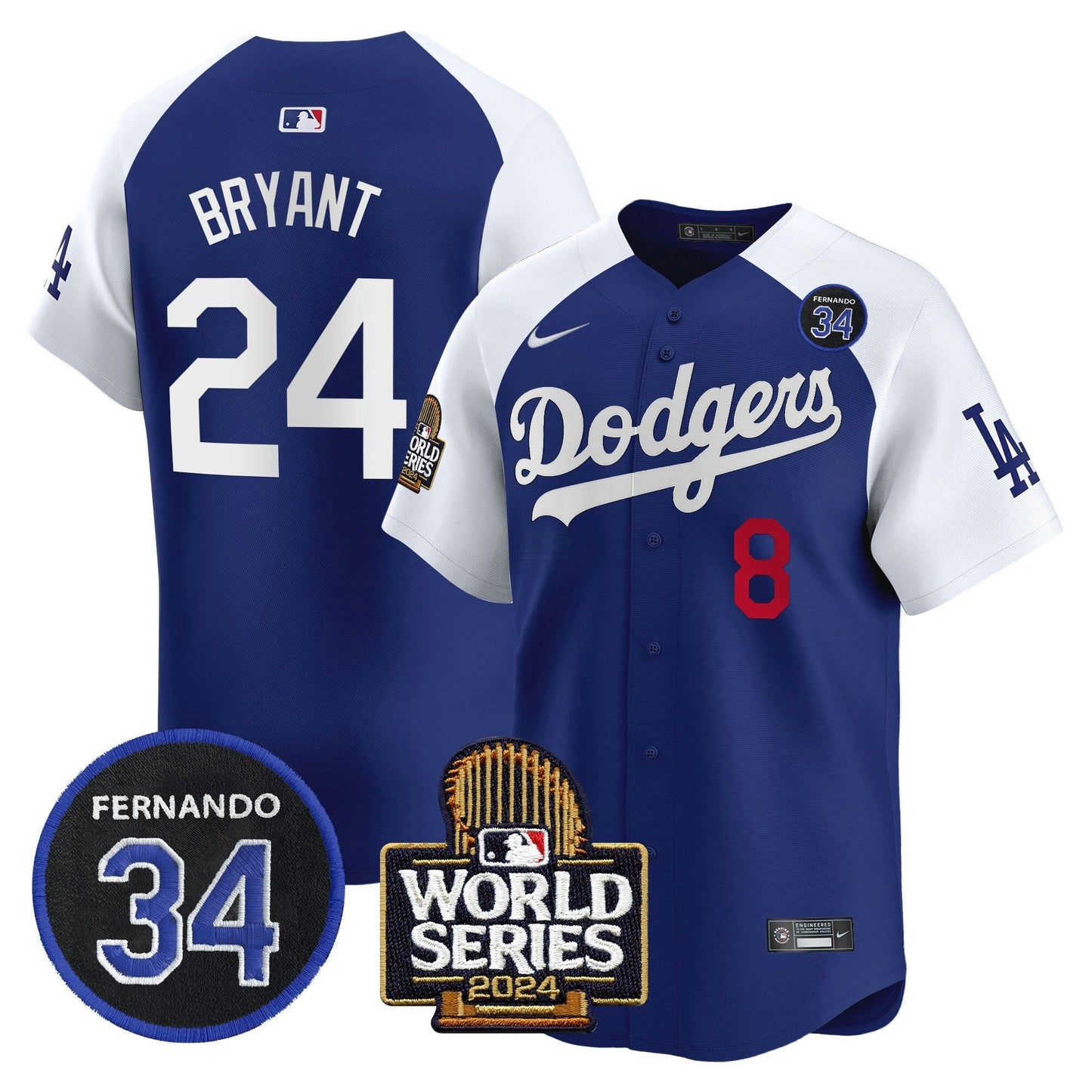 Camisa MLB Men’s Fernando Valenzuela & 2024 World Series Patch Vapor Premier Limited Jersey V2