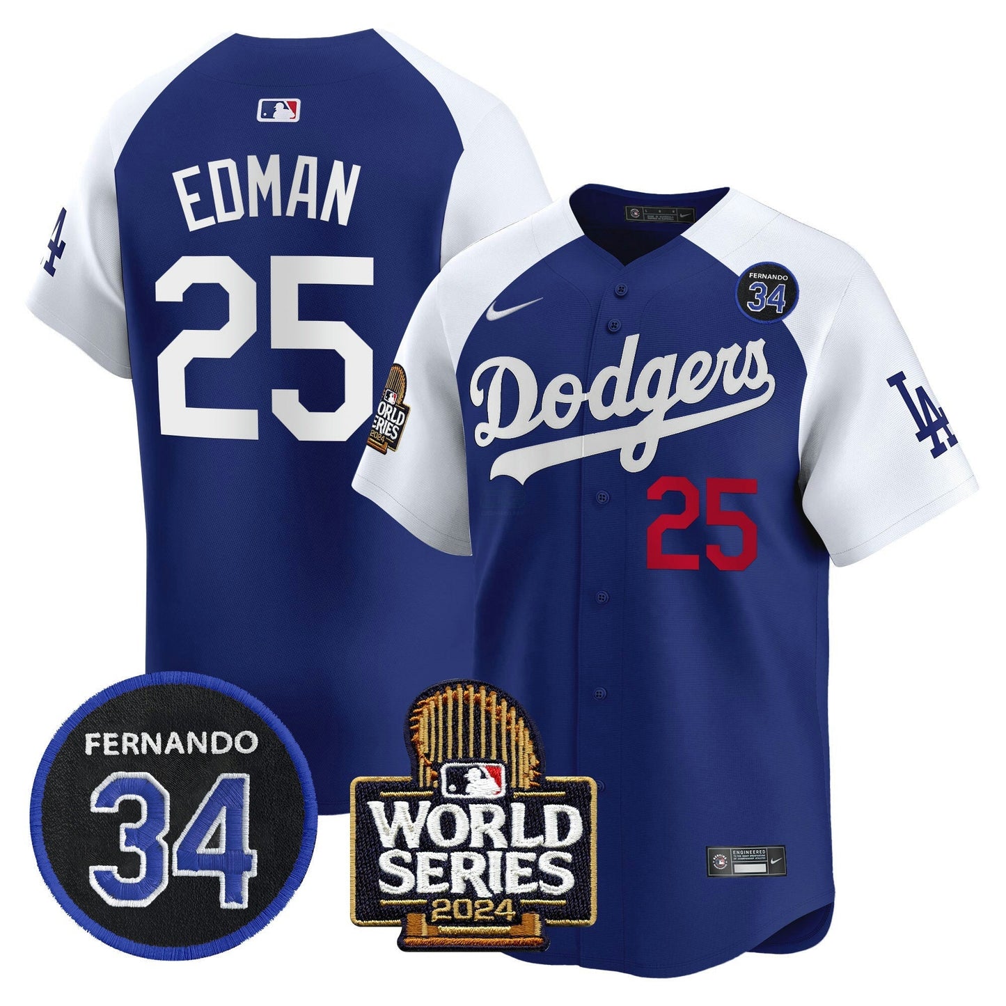 Camisa MLB Men’s Fernando Valenzuela & 2024 World Series Patch Vapor Premier Limited Jersey V2