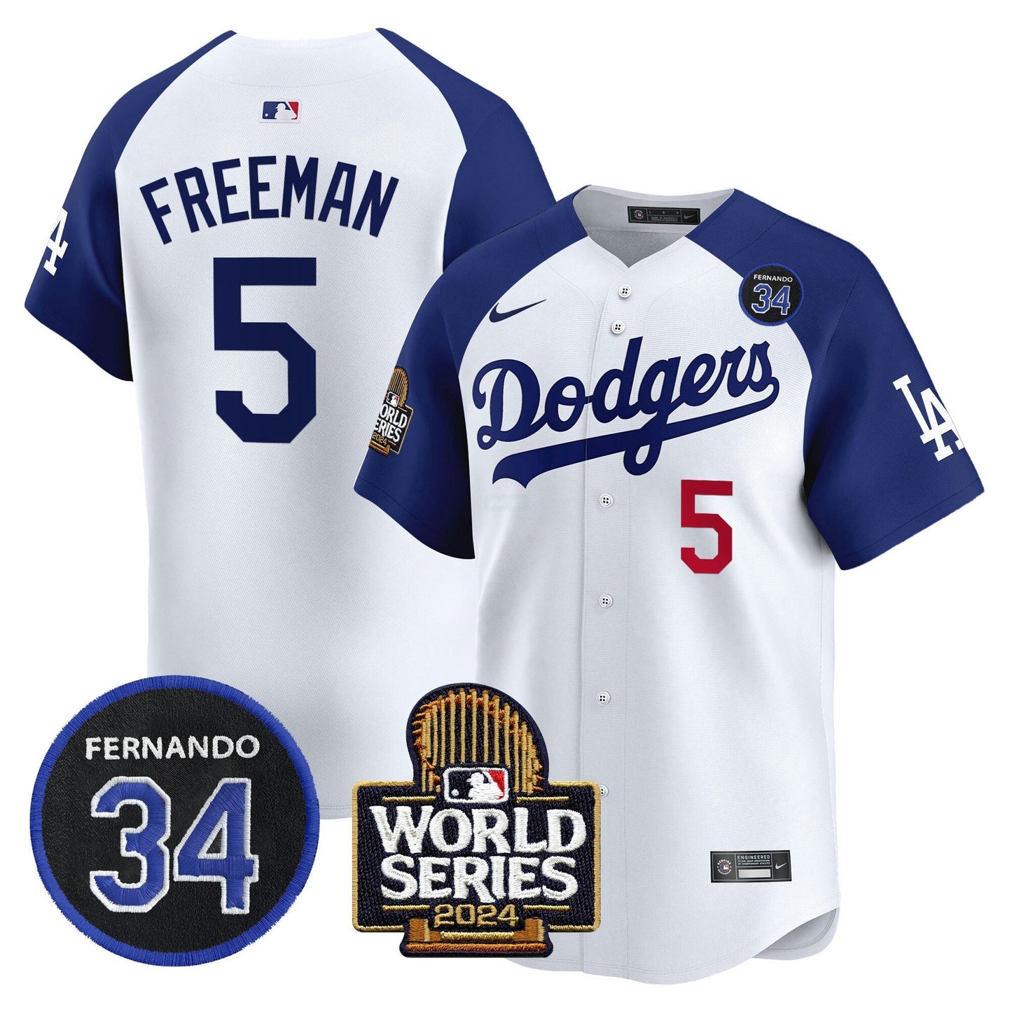 Camisa MLB Men’s Fernando Valenzuela & 2024 World Series Patch Vapor Premier Limited Jersey V2