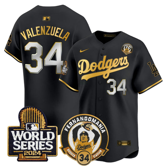 Camisa MLB Men’s Fernando Valenzuela & 2024 World Series Patch Vapor Premier Limited Jersey