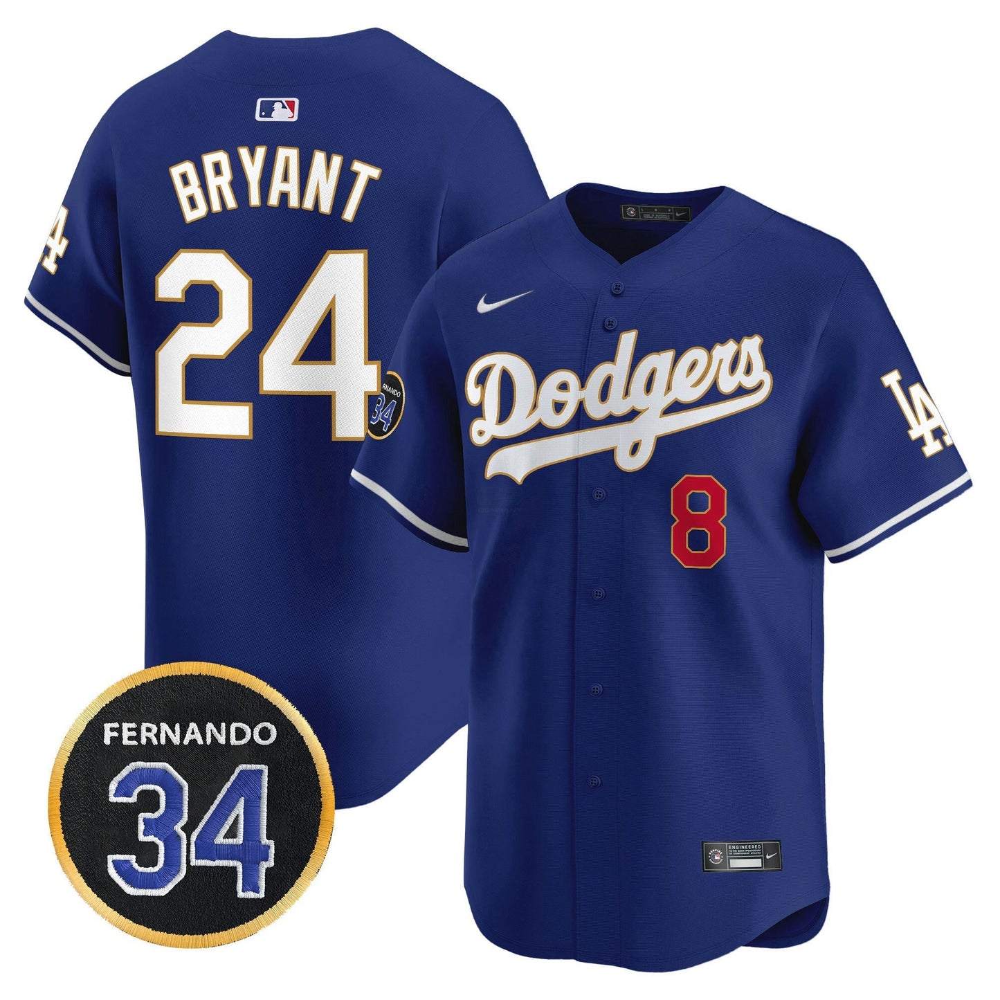 Camisa MLB Men’s Fernando Valenzuela Memorial Patch Vapor Premier Limited Jersey
