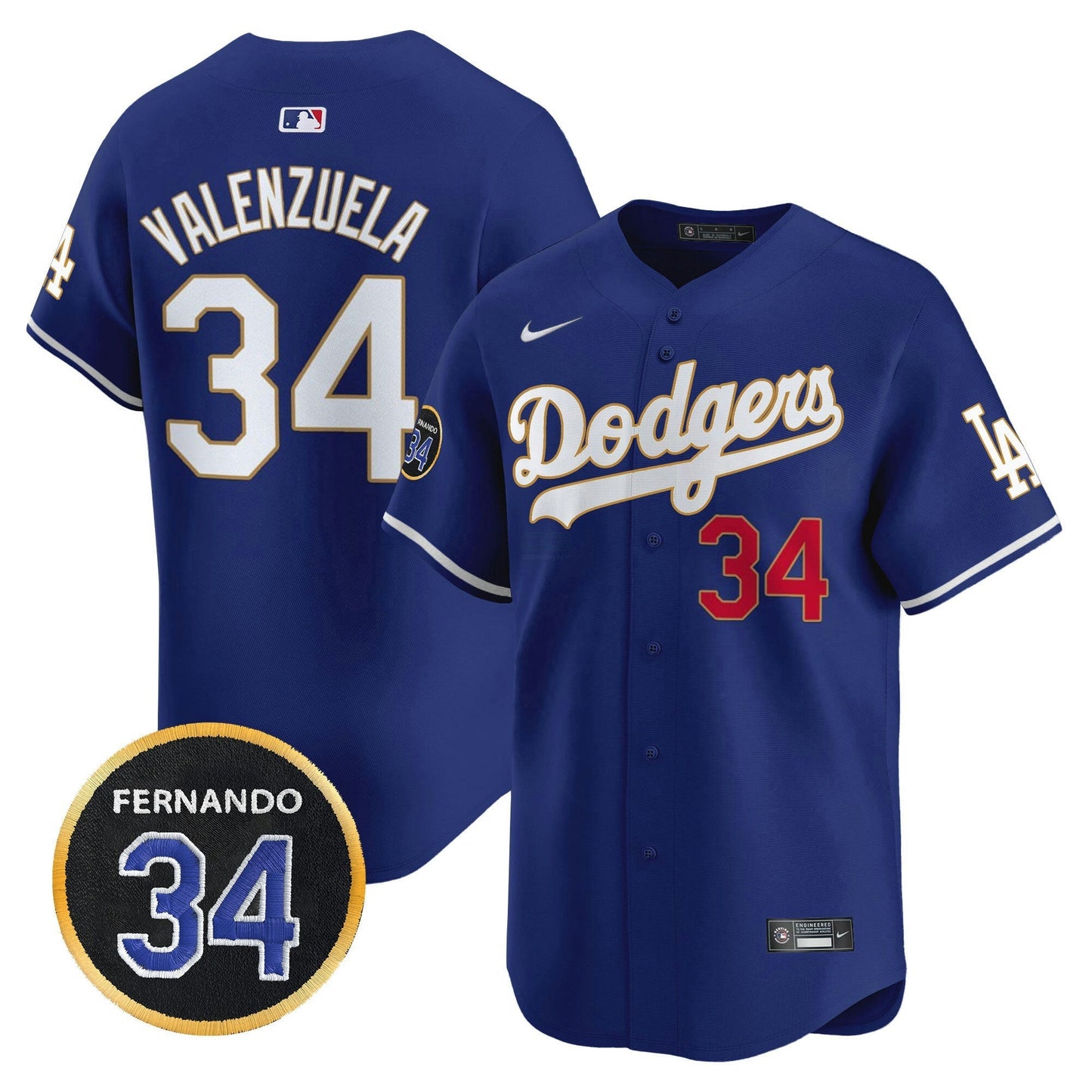 Camisa MLB Men’s Fernando Valenzuela Memorial Patch Vapor Premier Limited Jersey