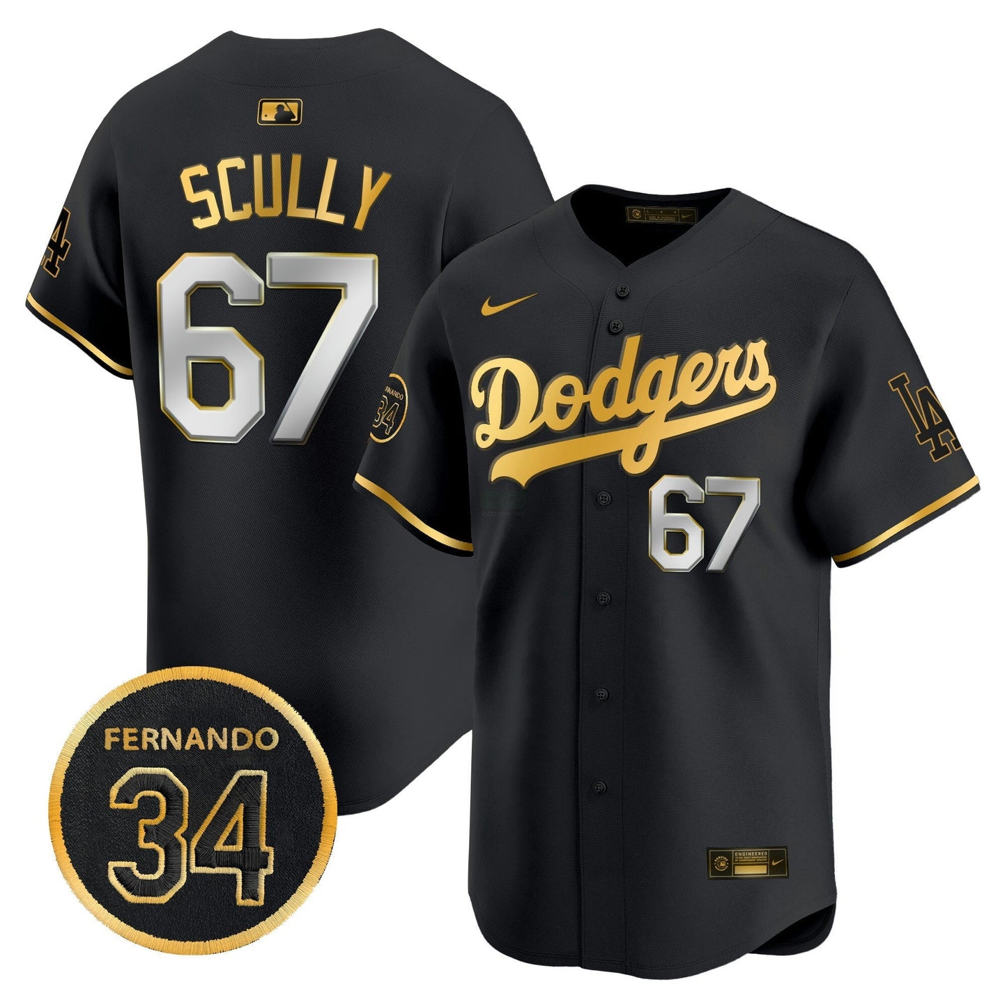 Camisa MLB Men’s Fernando Valenzuela Memorial Patch Vapor Premier Limited Jersey