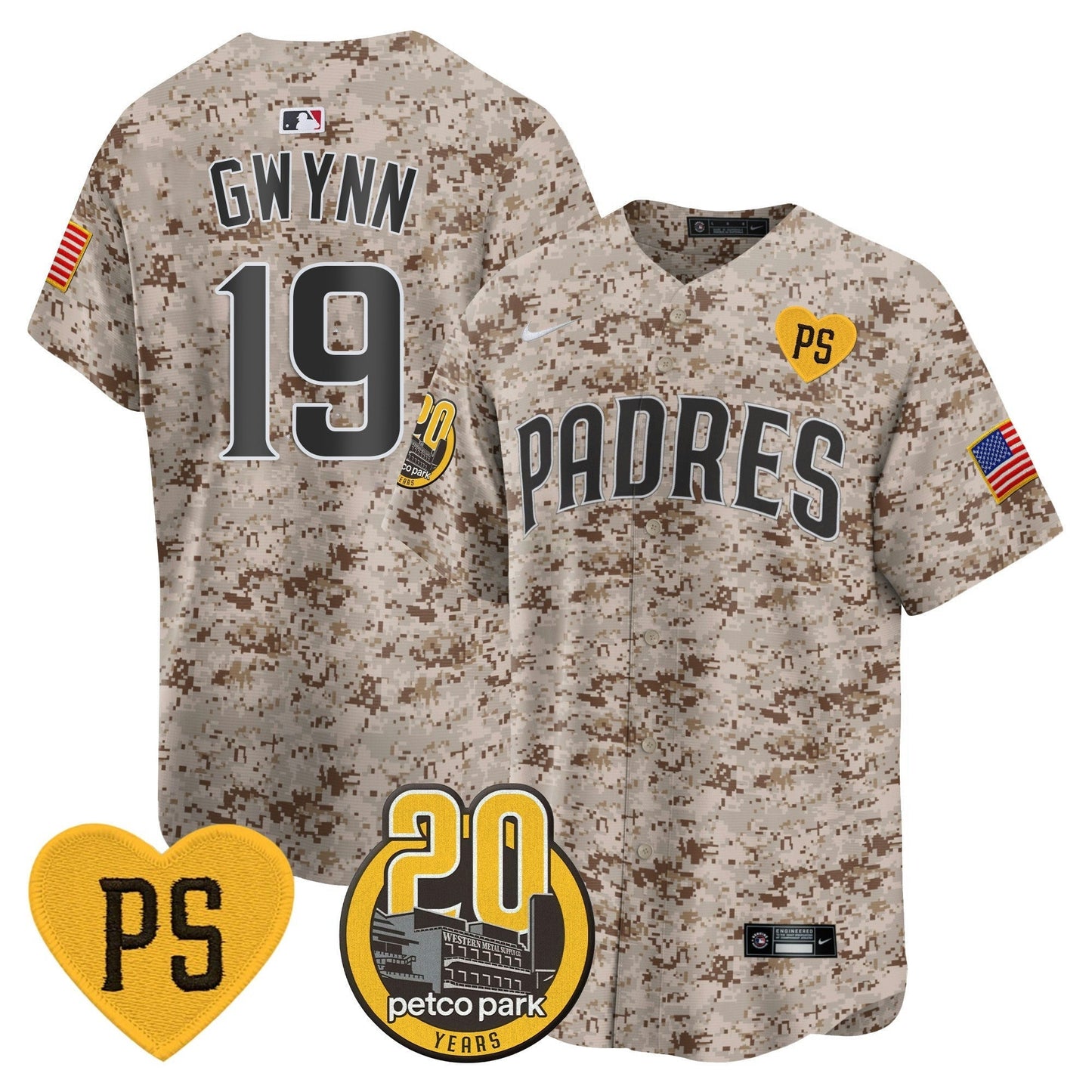 Camisa MLB Men’s “For Peter” & Petco Park 20th Patch USMC Vapor Premier Limited Jersey