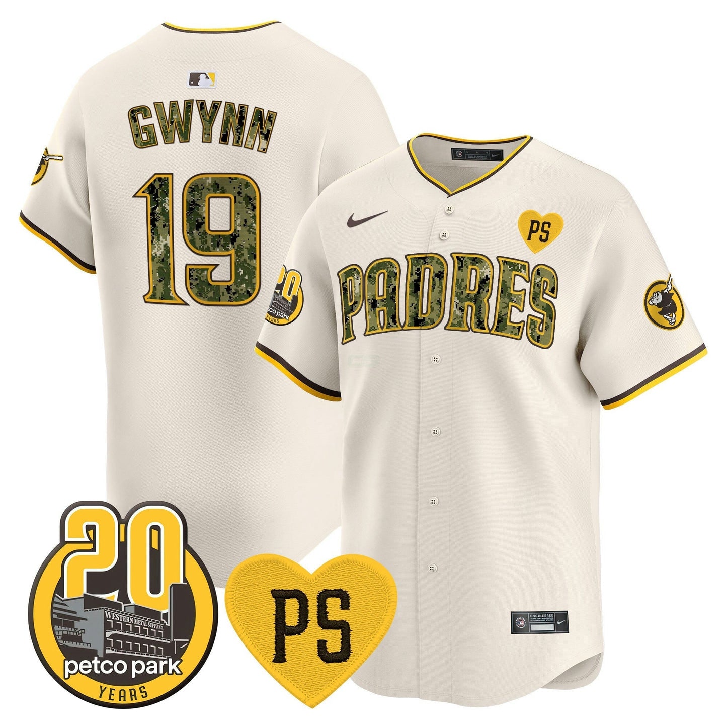 Camisa MLB Men’s “For Peter” & Petco Park 20th Patch USMC Vapor Premier Limited Jersey V2