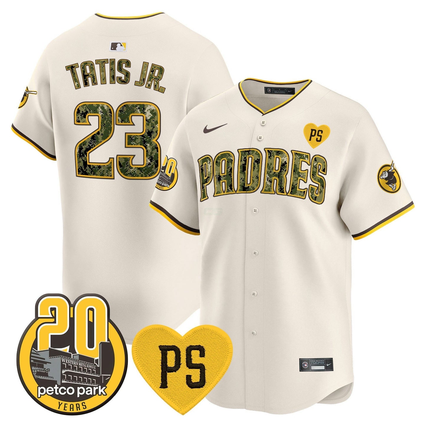 Camisa MLB Men’s “For Peter” & Petco Park 20th Patch USMC Vapor Premier Limited Jersey V2