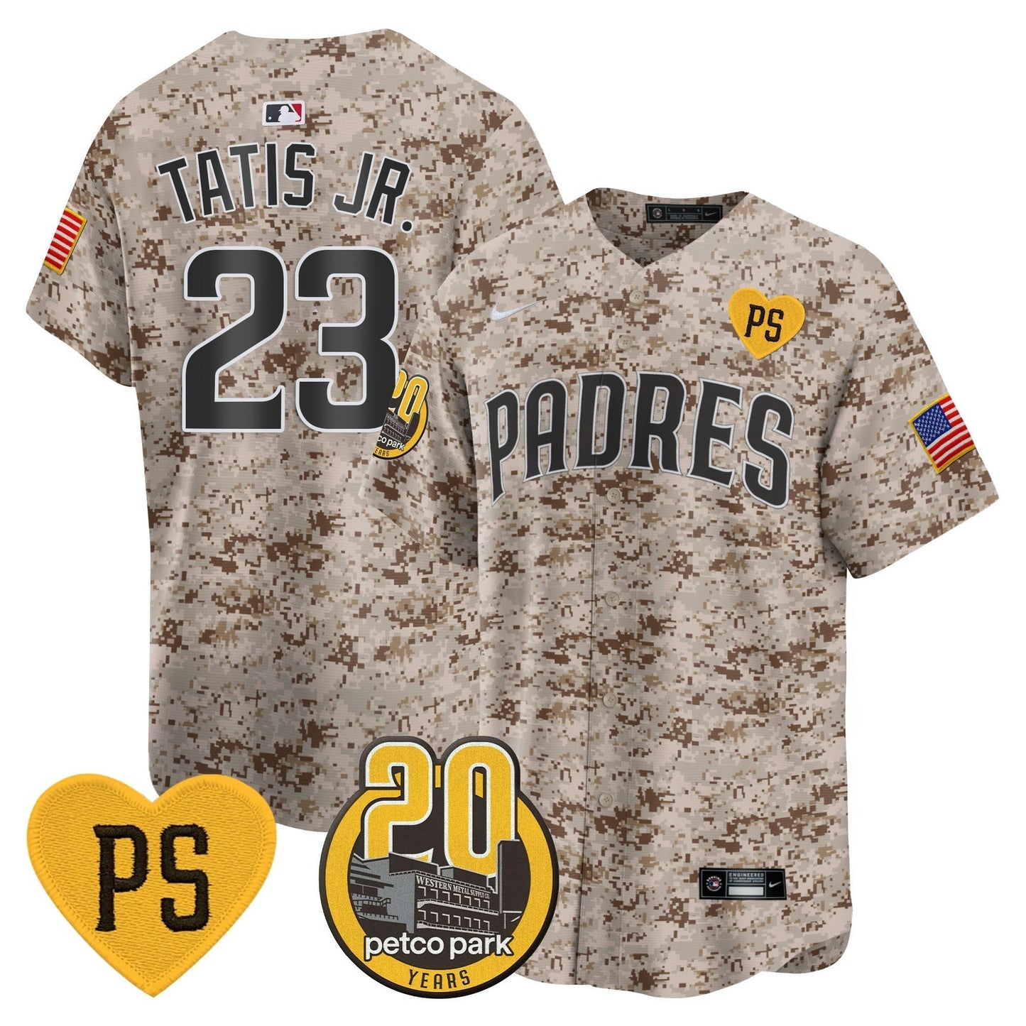 Camisa MLB Men’s “For Peter” & Petco Park 20th Patch USMC Vapor Premier Limited Jersey