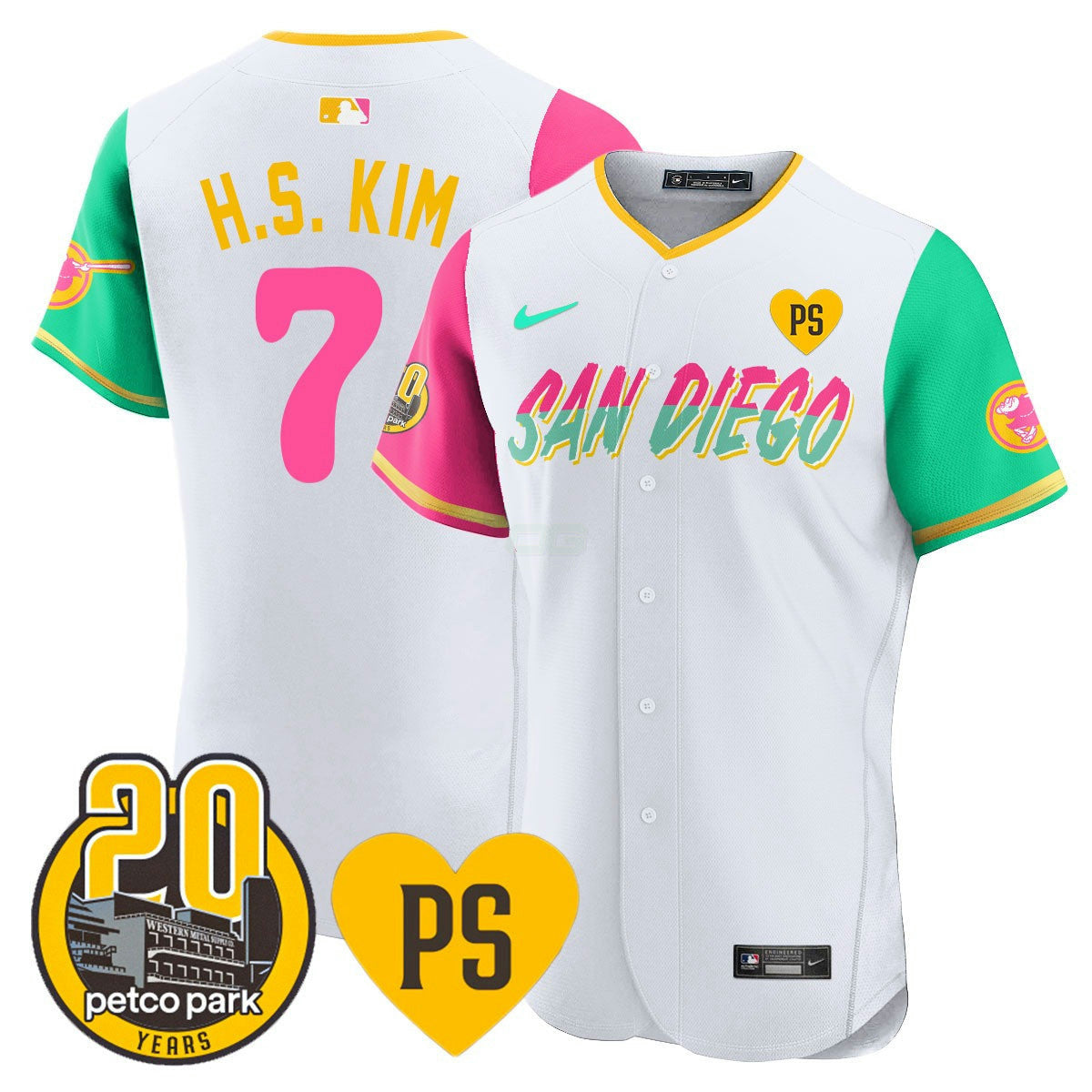 Camisa MLB Men’s “For Peter” & Petco Park 20th Patch Vapor Premier Elite Jersey