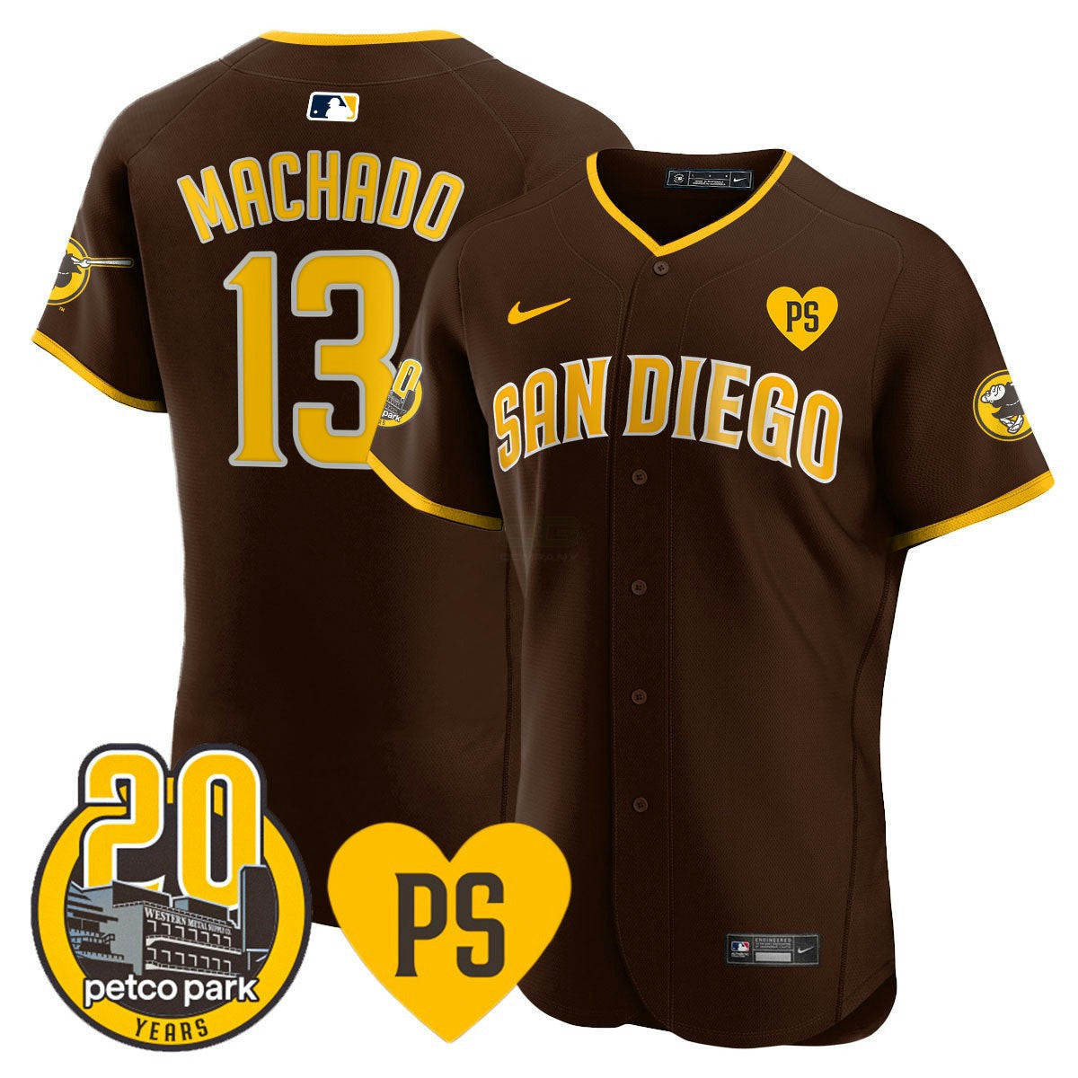 Camisa MLB Men’s “For Peter” & Petco Park 20th Patch Vapor Premier Elite Jersey