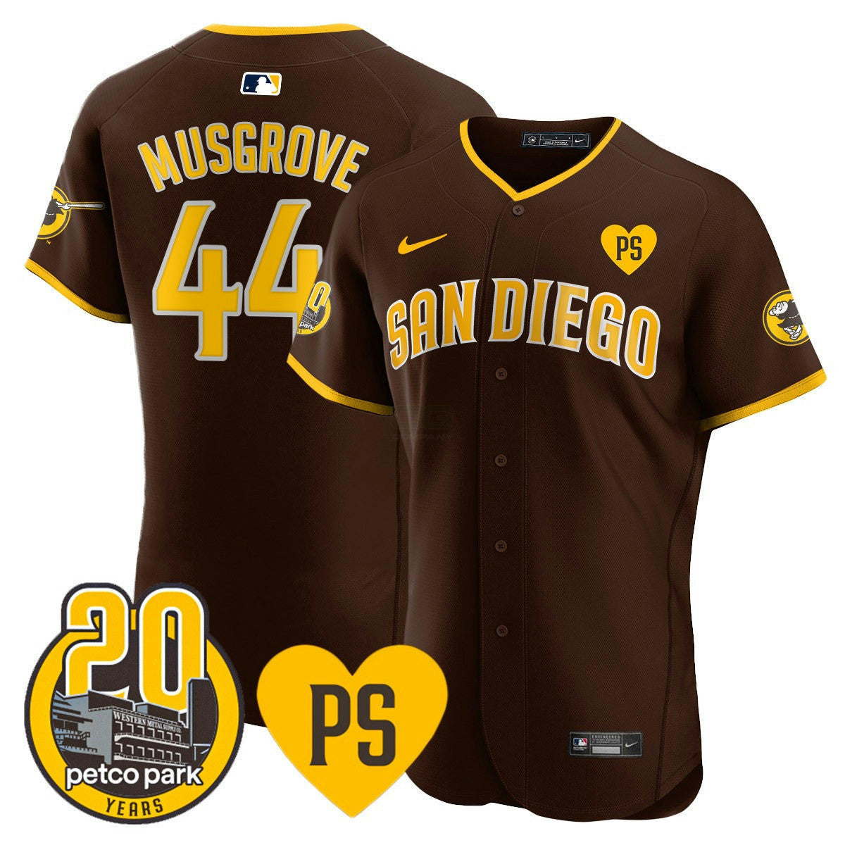 Camisa MLB Men’s “For Peter” & Petco Park 20th Patch Vapor Premier Elite Jersey