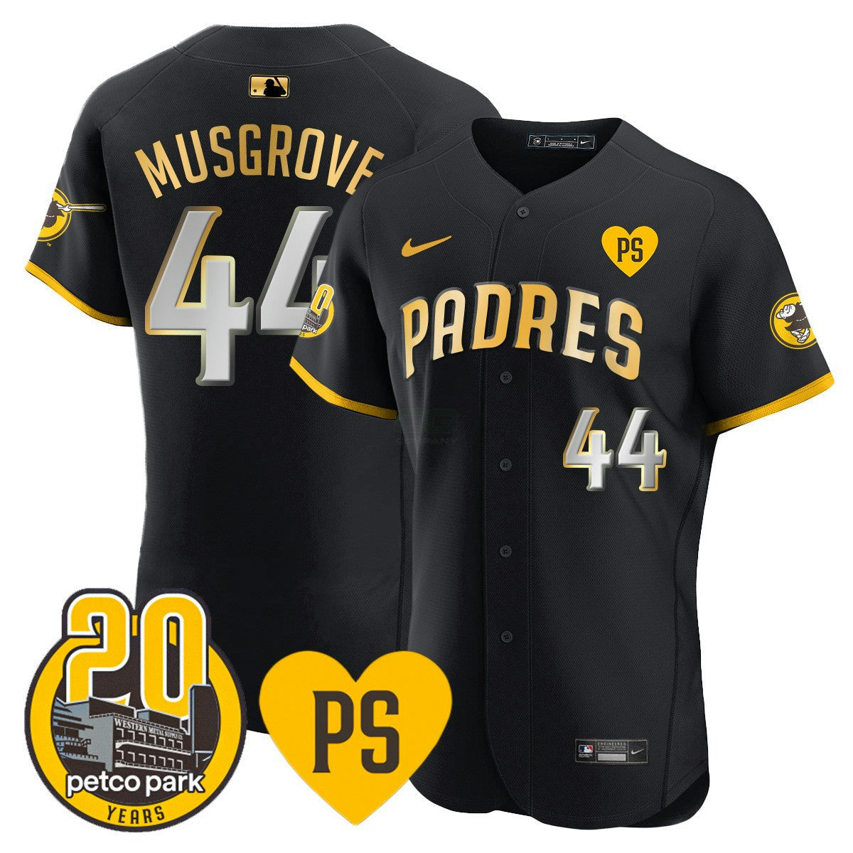 Camisa MLB Men’s “For Peter” & Petco Park 20th Patch Vapor Premier Elite Jersey