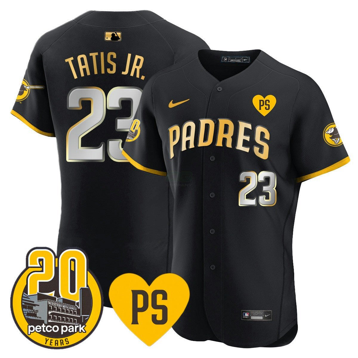 Camisa MLB Men’s “For Peter” & Petco Park 20th Patch Vapor Premier Elite Jersey