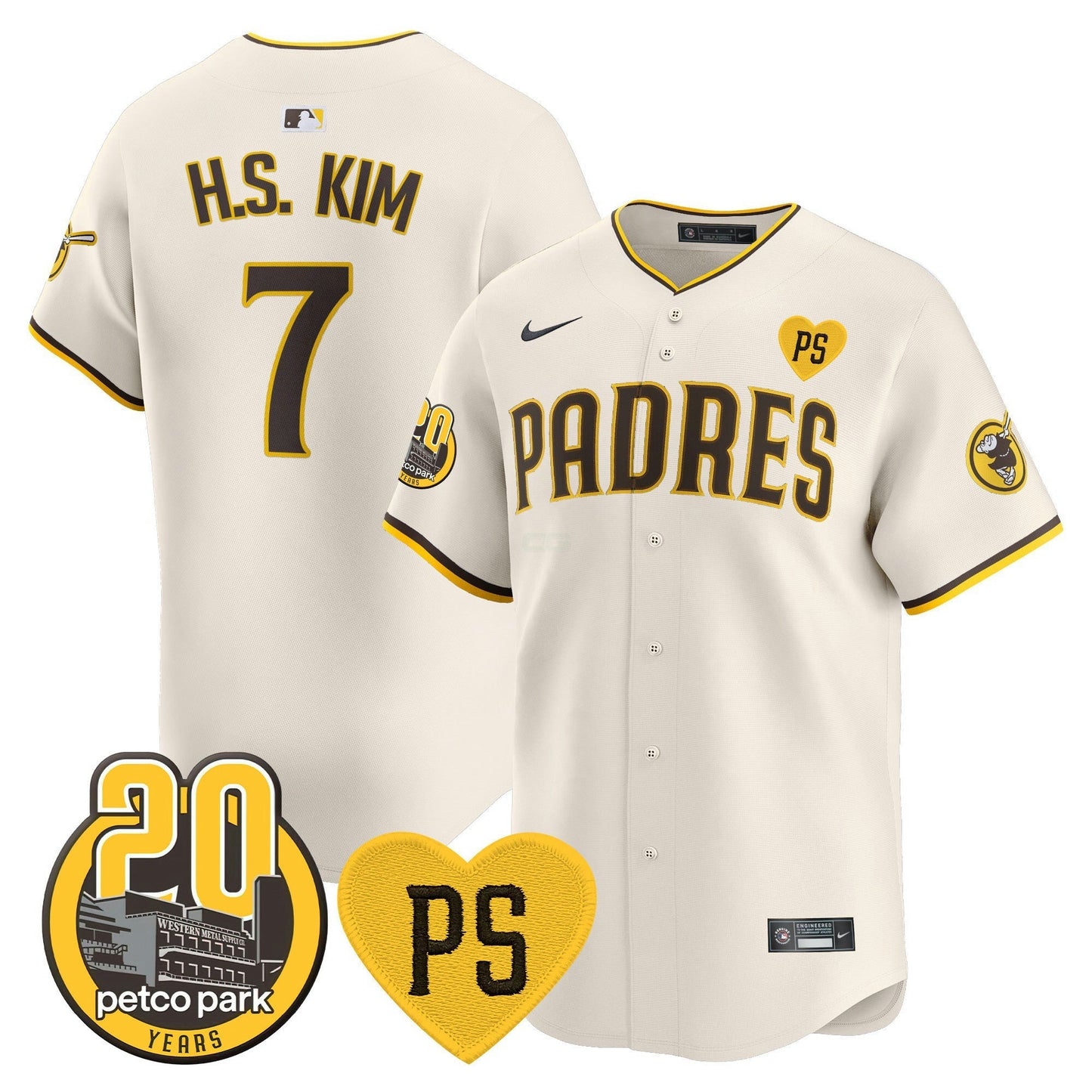 Camisa MLB Men’s “For Peter” & Petco Park 20th Patch Vapor Premier Limited Jersey V2