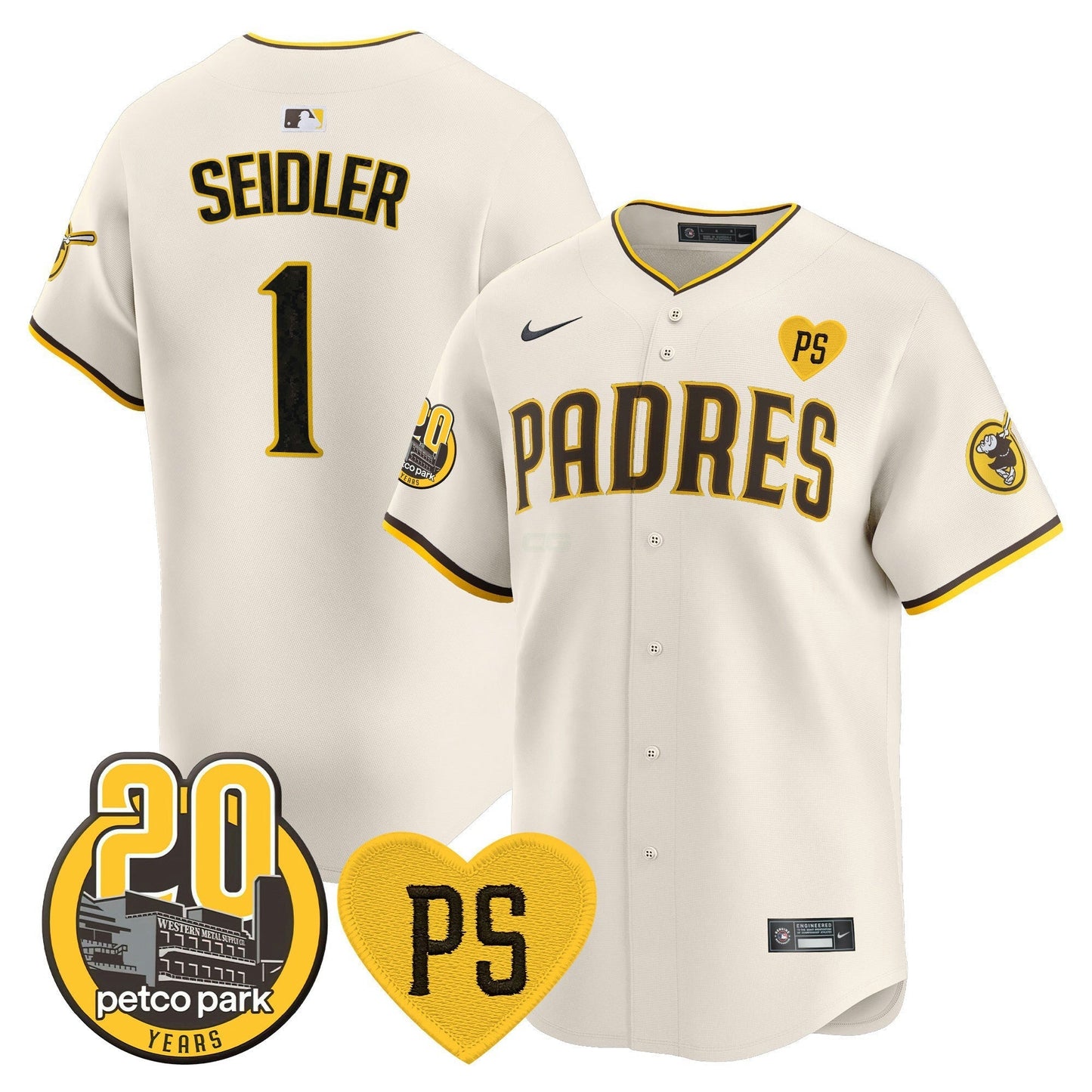 Camisa MLB Men’s “For Peter” & Petco Park 20th Patch Vapor Premier Limited Jersey V2