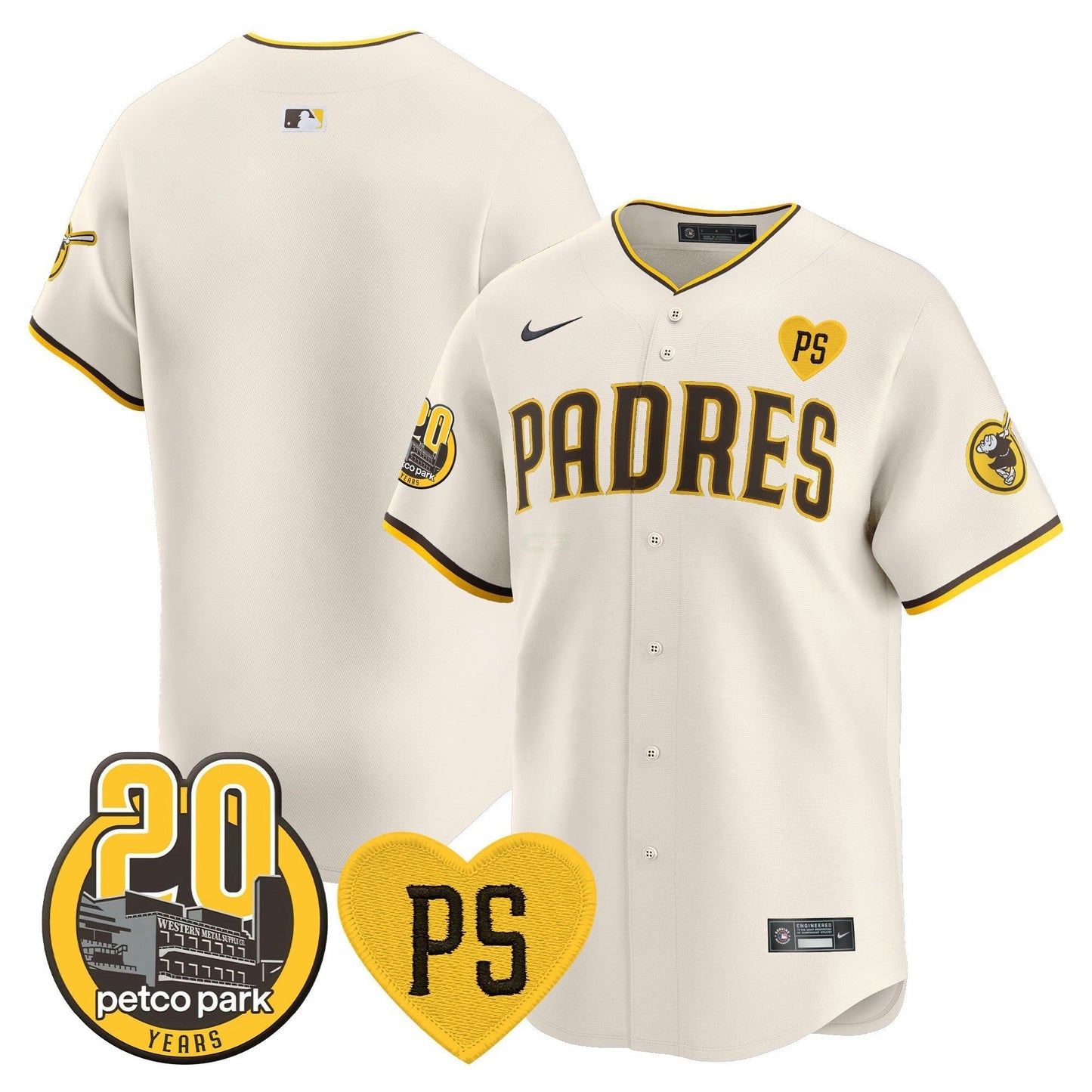 Camisa MLB Men’s “For Peter” & Petco Park 20th Patch Vapor Premier Limited Jersey V2