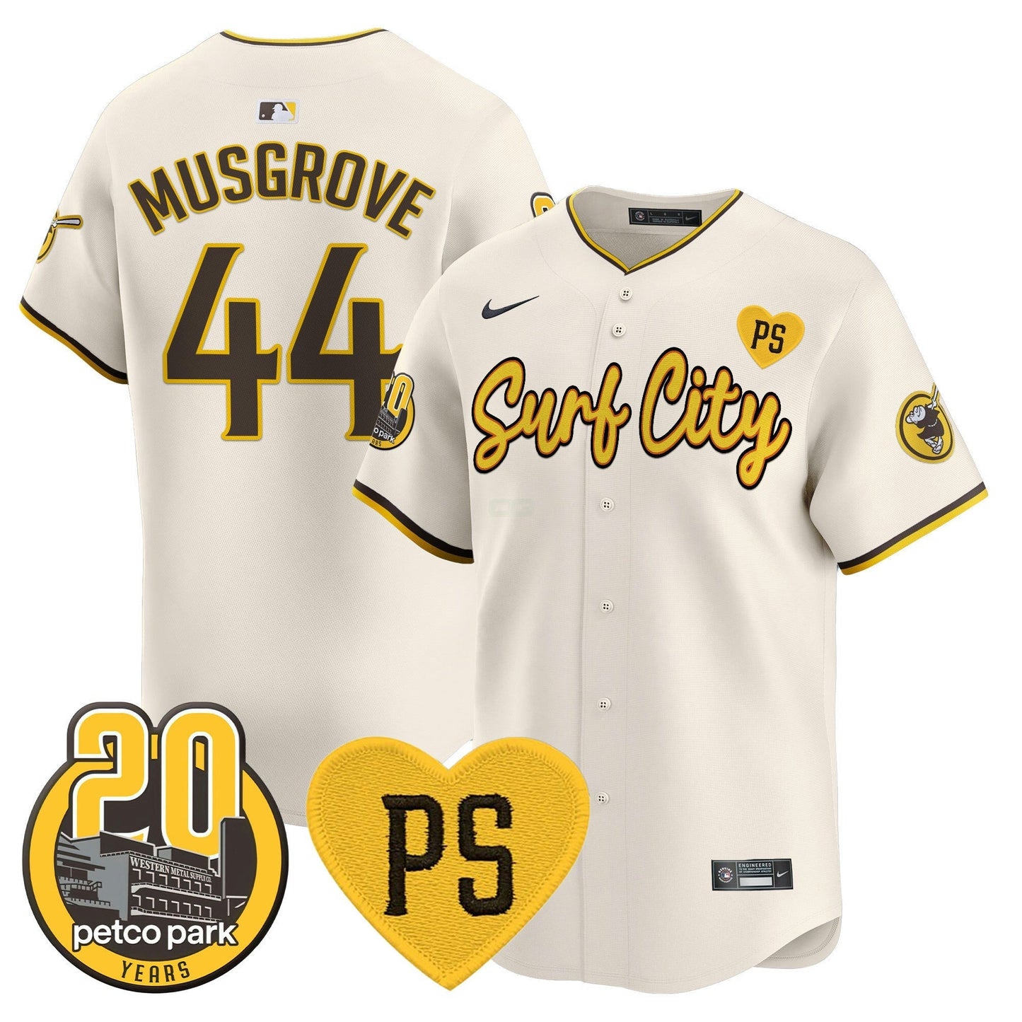 Camisa MLB Men’s “For Peter” & Petco Park 20th Patch Vapor Premier Limited Jersey V3