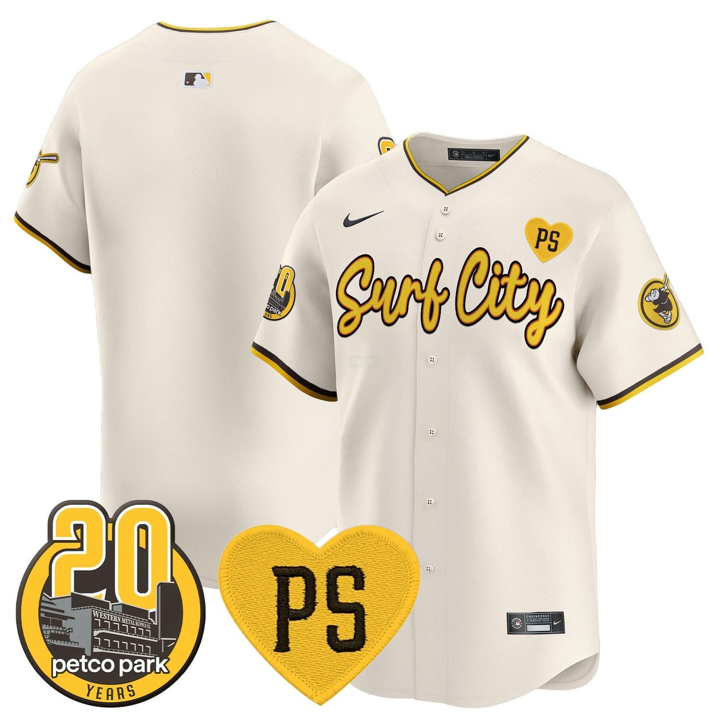 Camisa MLB Men’s “For Peter” & Petco Park 20th Patch Vapor Premier Limited Jersey V3