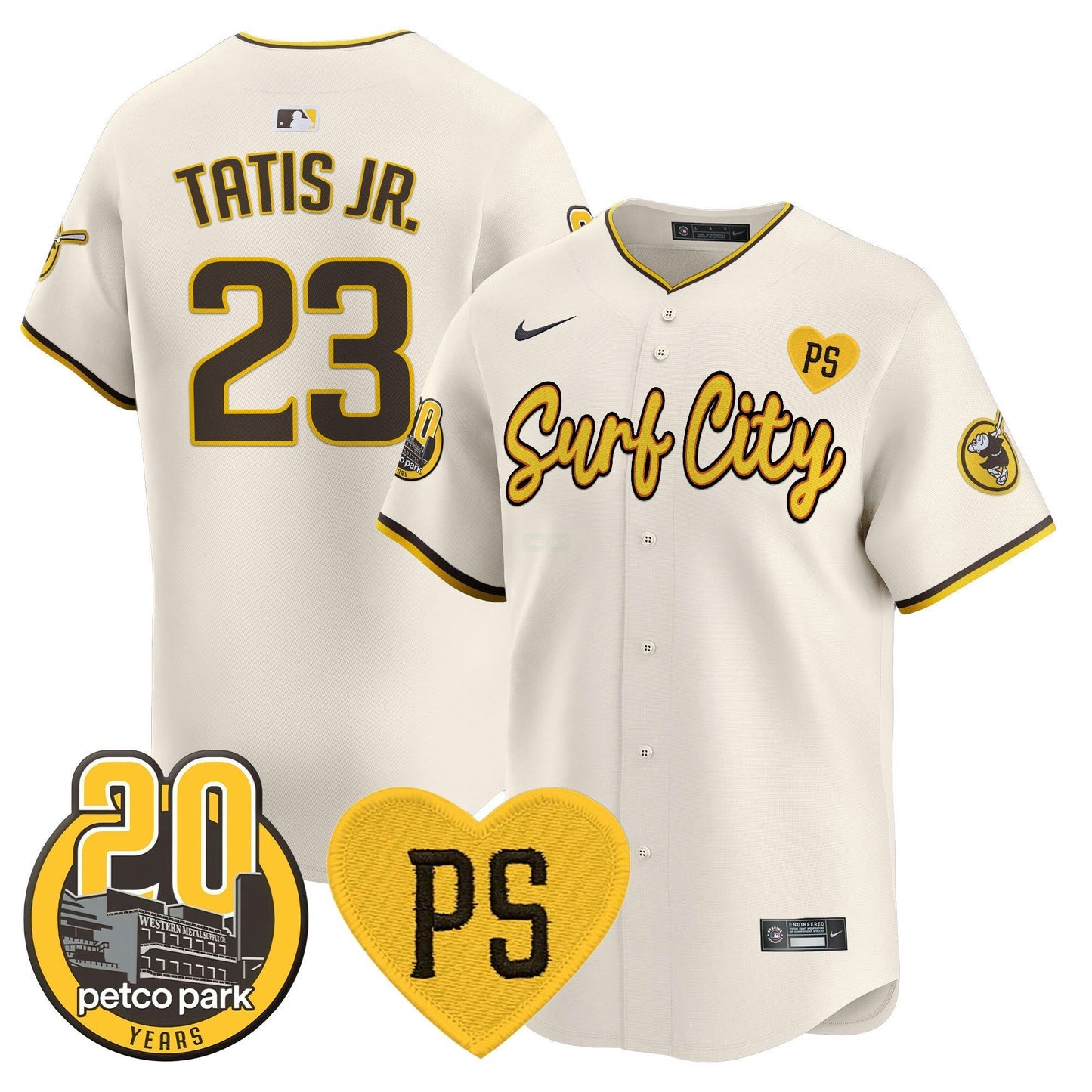 Camisa MLB Men’s “For Peter” & Petco Park 20th Patch Vapor Premier Limited Jersey V3