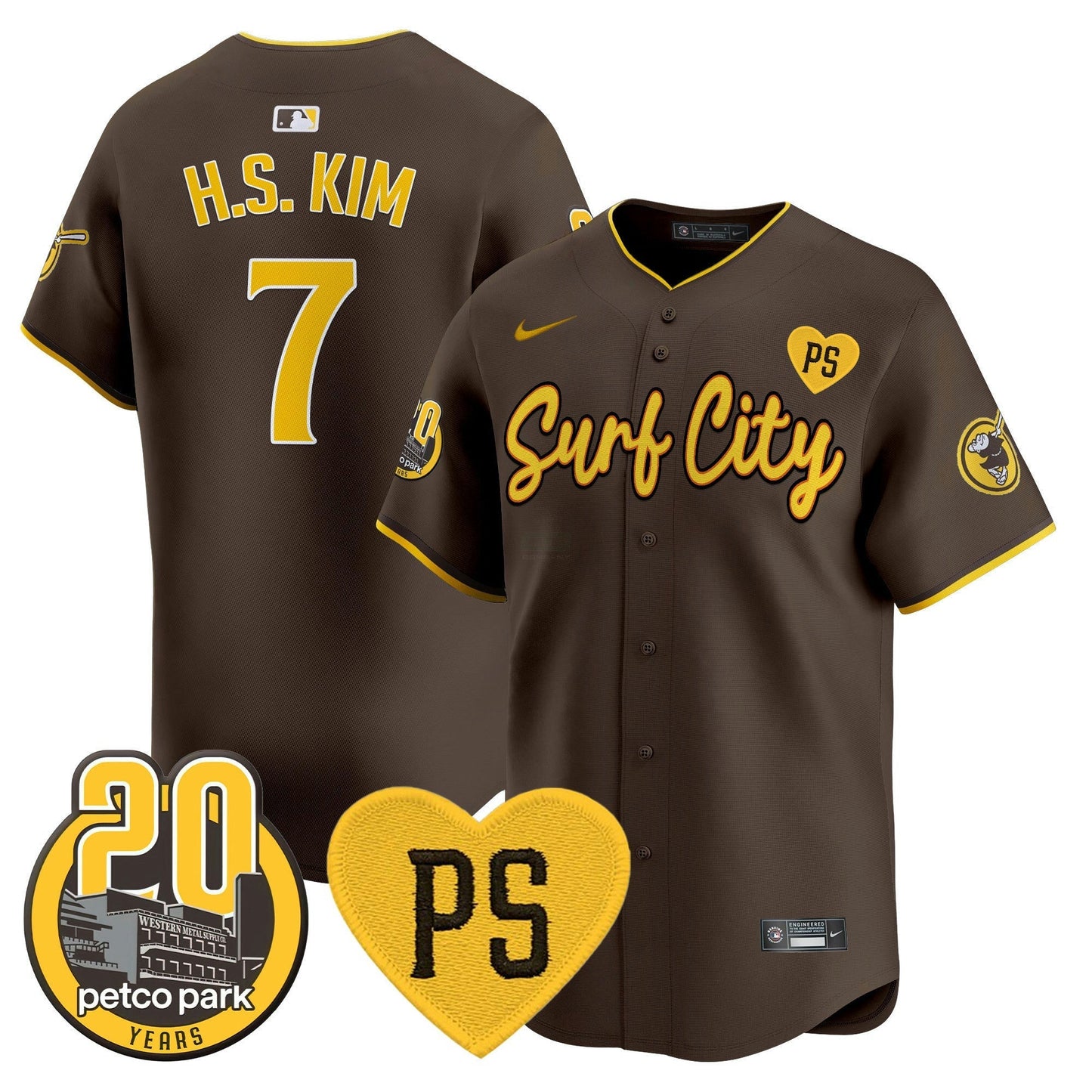 Camisa MLB Men’s “For Peter” & Petco Park 20th Patch Vapor Premier Limited Jersey V3