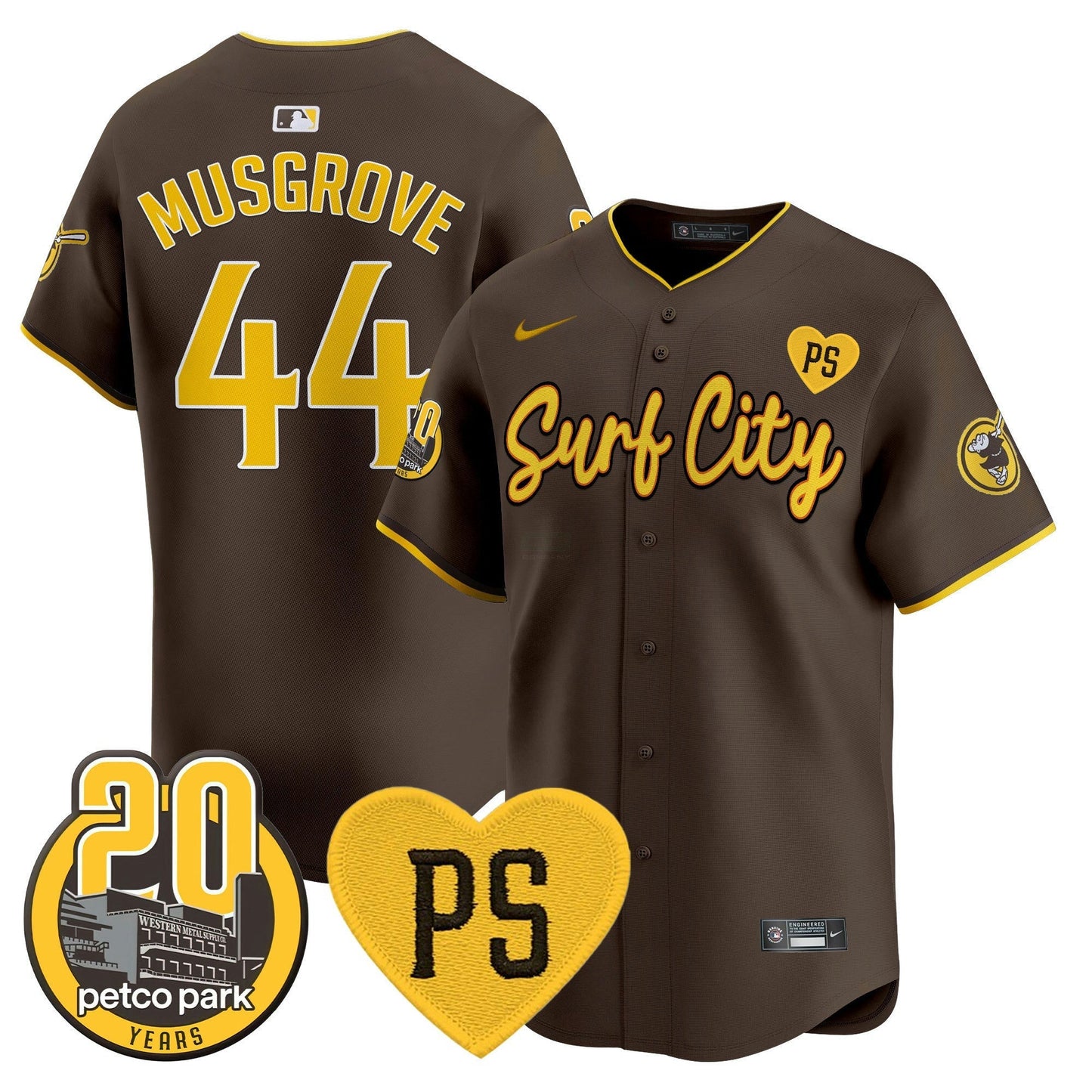 Camisa MLB Men’s “For Peter” & Petco Park 20th Patch Vapor Premier Limited Jersey V3