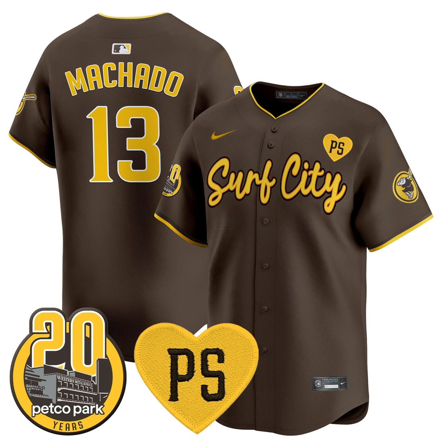 Camisa MLB Men’s “For Peter” & Petco Park 20th Patch Vapor Premier Limited Jersey V3