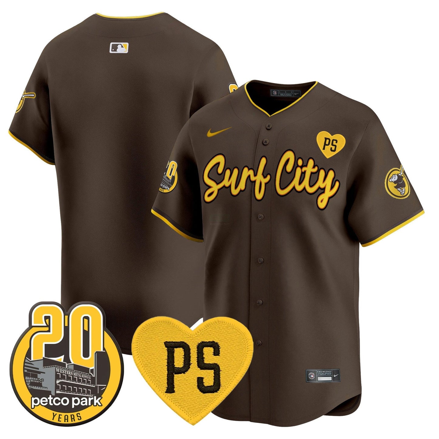 Camisa MLB Men’s “For Peter” & Petco Park 20th Patch Vapor Premier Limited Jersey V3